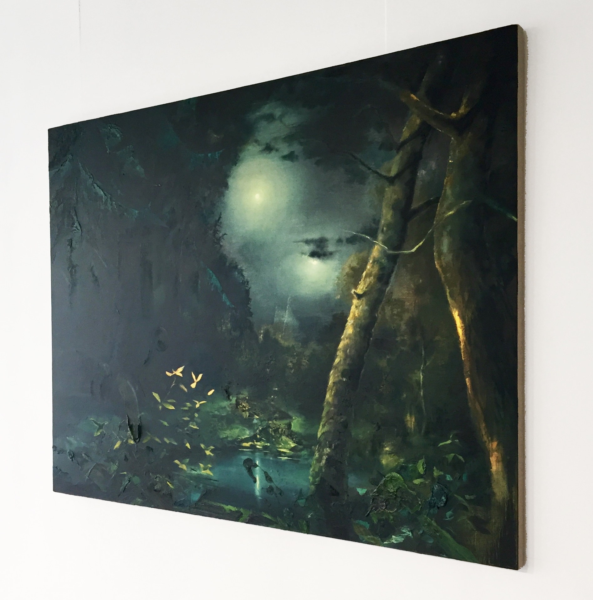 Nocturne/Doublemoon (1729), oil on canvas, 48 x 68 in. installed in the Abigail Ogilvy Gallery.