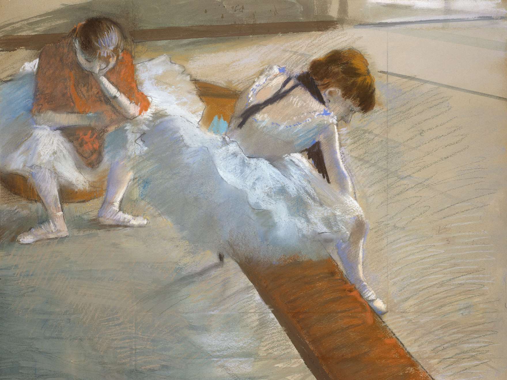 Edgar Degas, Dancers Resting, 1881–85. Pastel on paper mounted on cardboard. Juliana Cheney Edwards Collection. Source: MFA website.