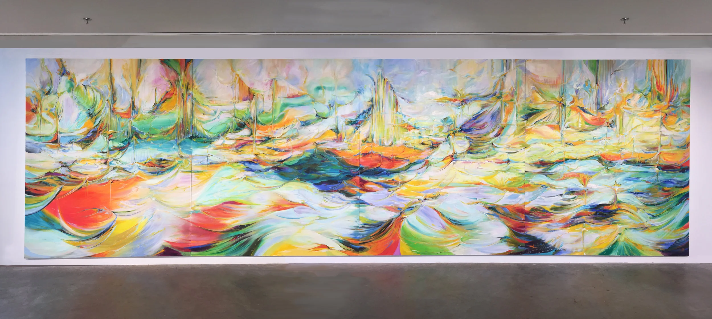 We Are All Made of Light, 2018 Oil on canvas 96 x 320 in. Contact for Price