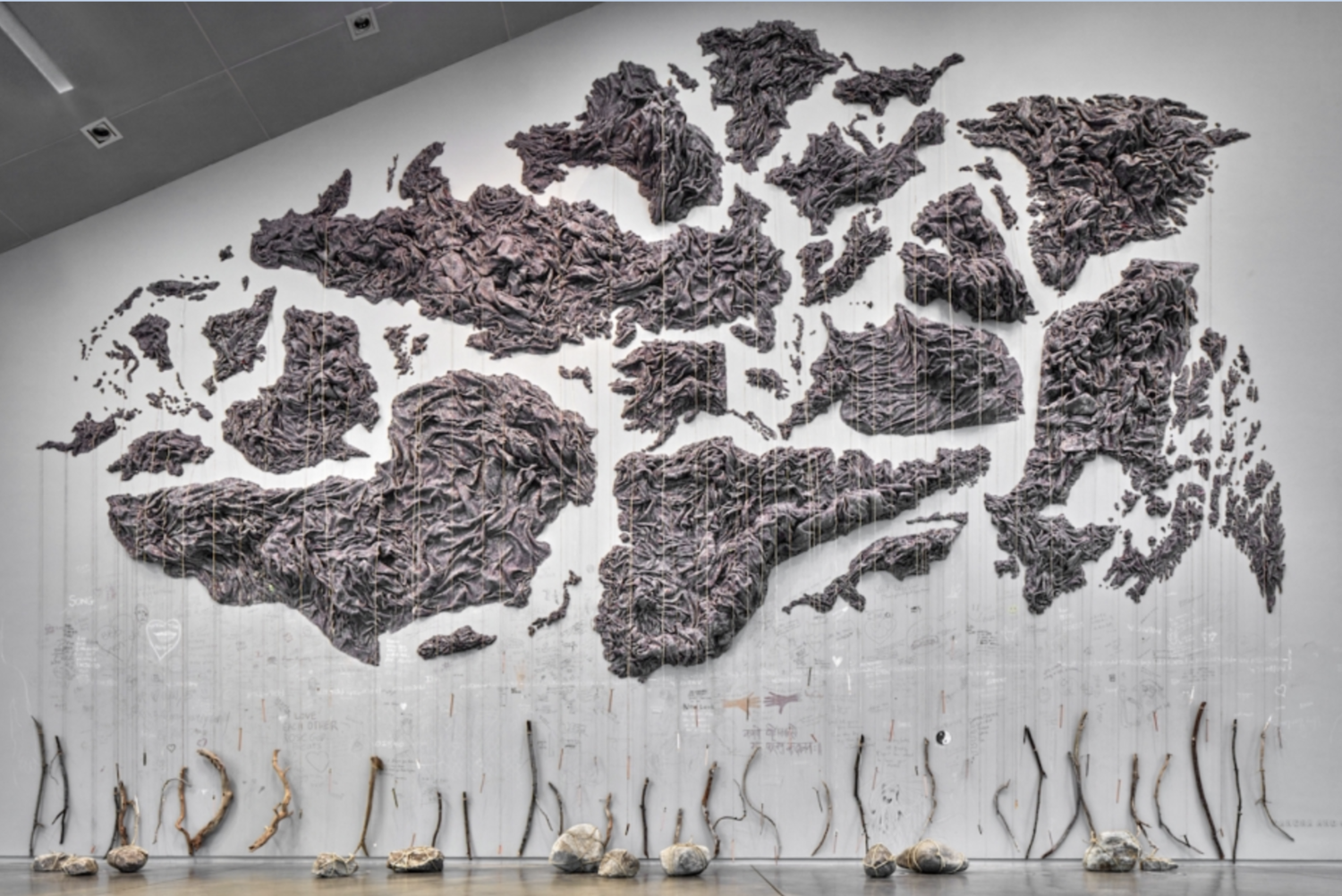 Wangechi Mutu, A Promise to Communicate, 2017. Installation view, the Institute of Contemporary Art/Boston, 2017. Photo by Charles Mayer Photography. Source: ICA Boston website.