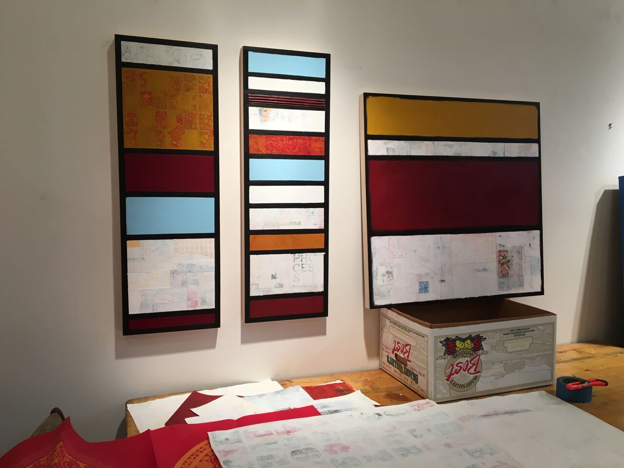 Studio visit in Concord, MA. Three, Process, and Flash, now on view in the Collected Stories exhibition.