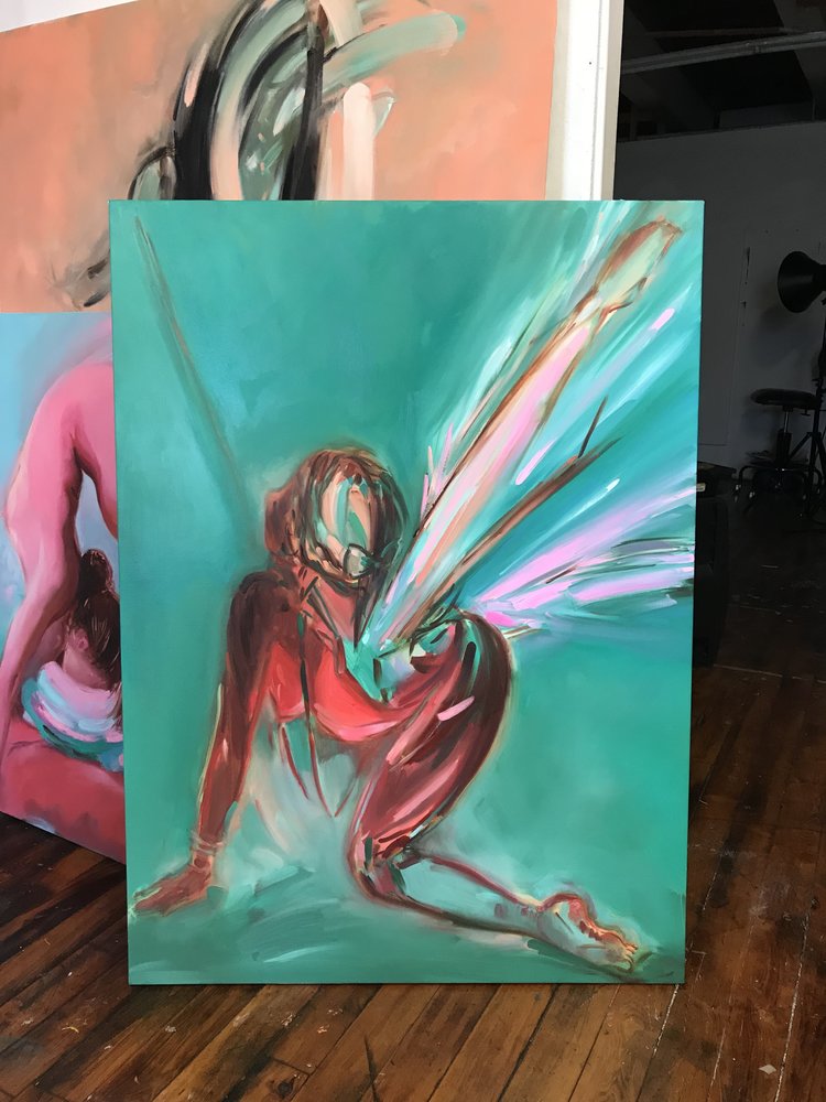 Ariel Basson Freiberg, Pegasus, oil on linen, 48 x 36 in., 2018