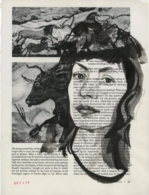 Elaine de Kooning, 2020 Sumi Ink on Book Page 11.375 x 8.625 in.Click for more information.