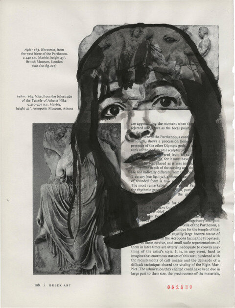 Susan Rothenberg, 2020 Sumi Ink on Book Page 11.375 x 8.625 in.Click for more information.