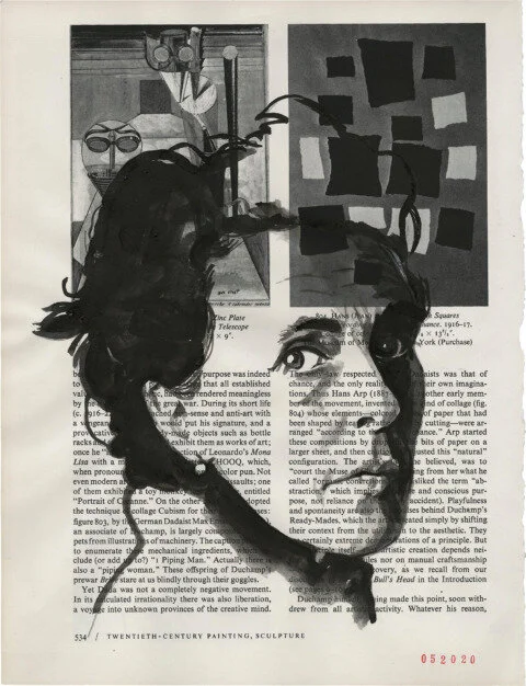 Leonora Carrington, 2020 Sumi Ink on Book Page 11.375 x 8.625 in.Click for more information. SOLD