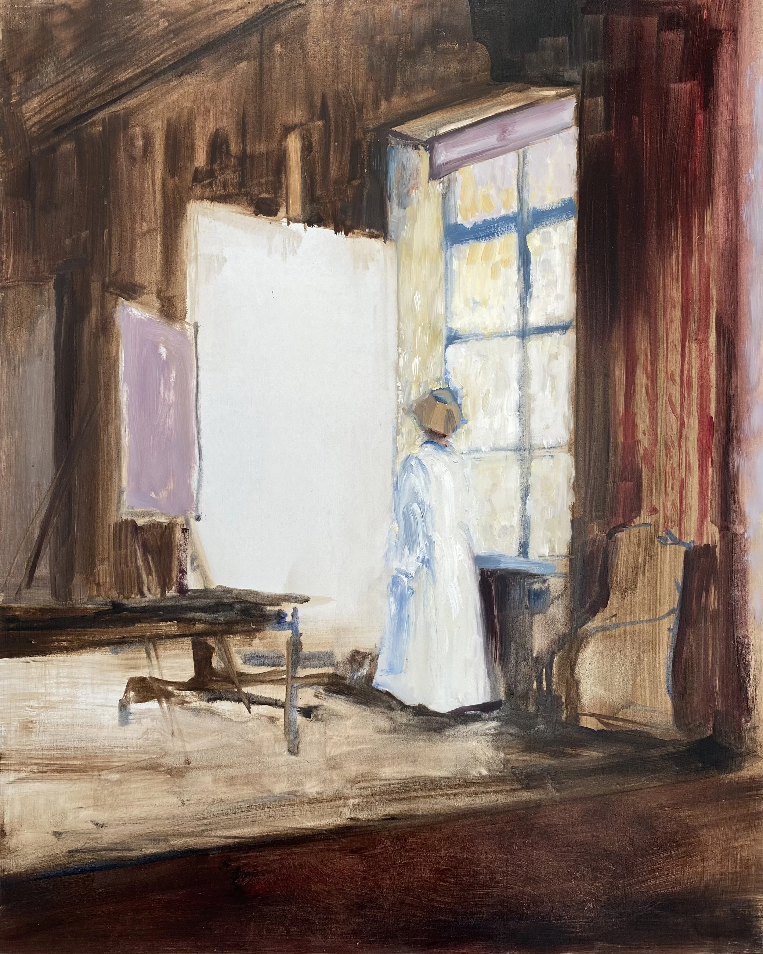 The Blank Canvas (Cecilia Beaux), 2020 Oil on panel 20 × 16 in.
