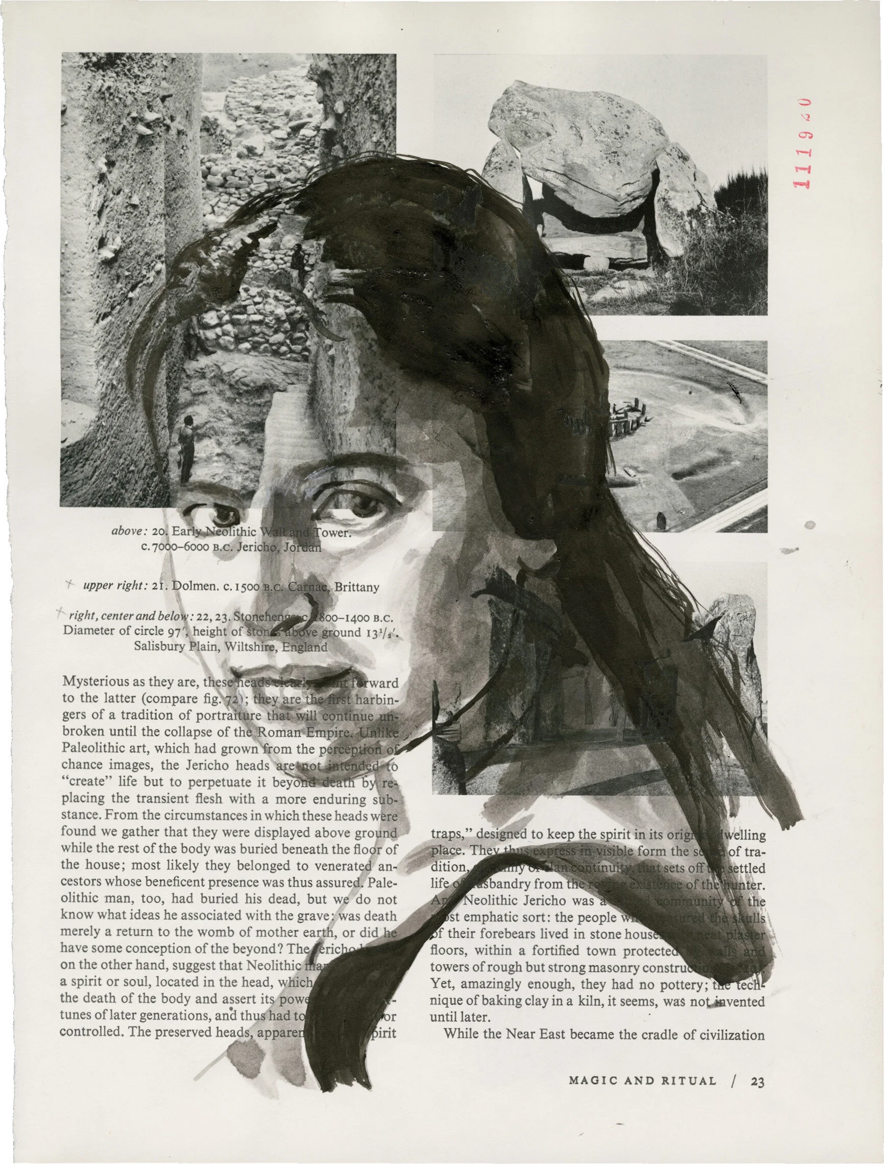 Eva Hesse, 2021 Sumi ink on Book page 11.375 x 8.625 in.Click for more information.