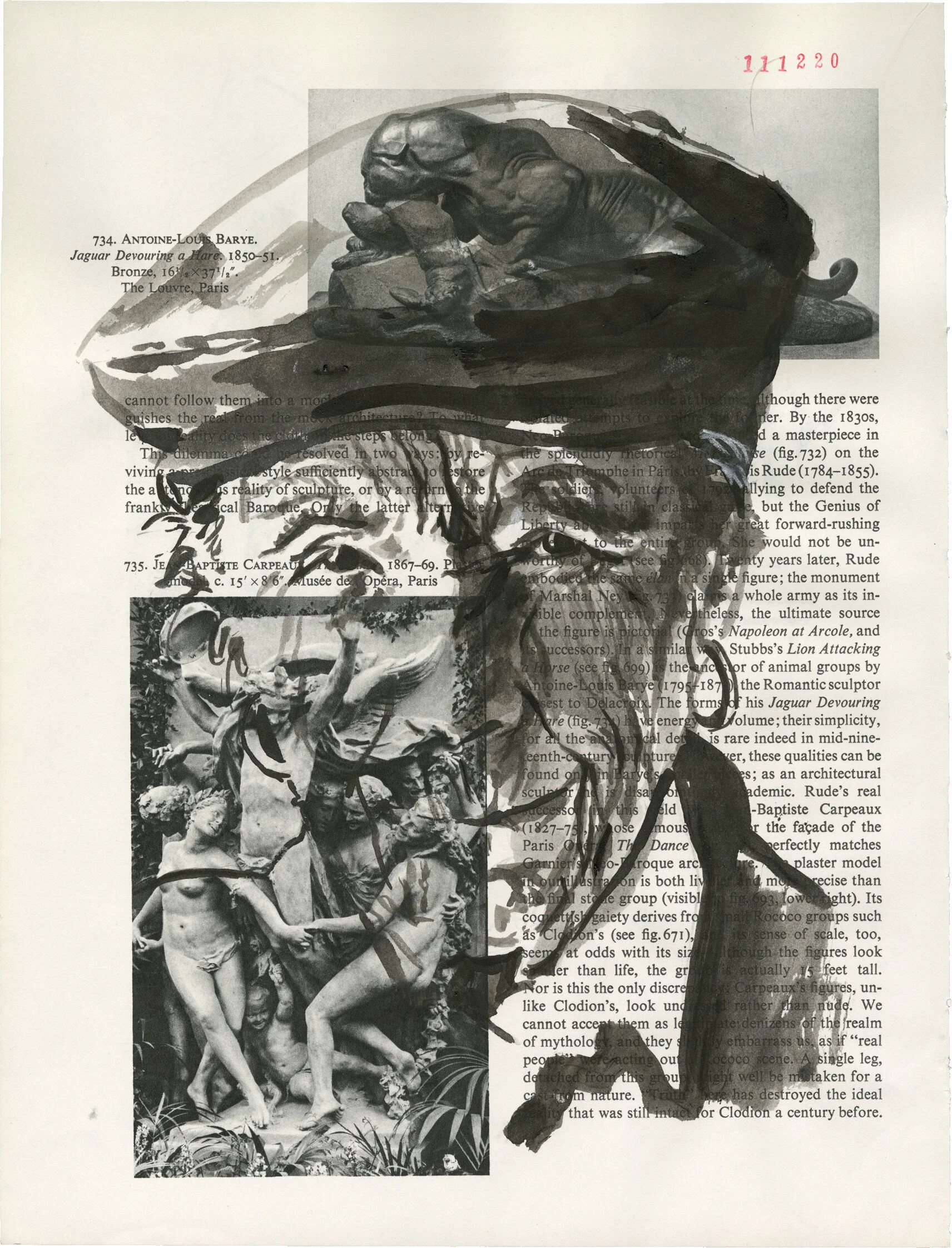 Louise Bourgeios, 2021 Sumi ink on Book page 11.375 x 8.625 in.Click for more information.