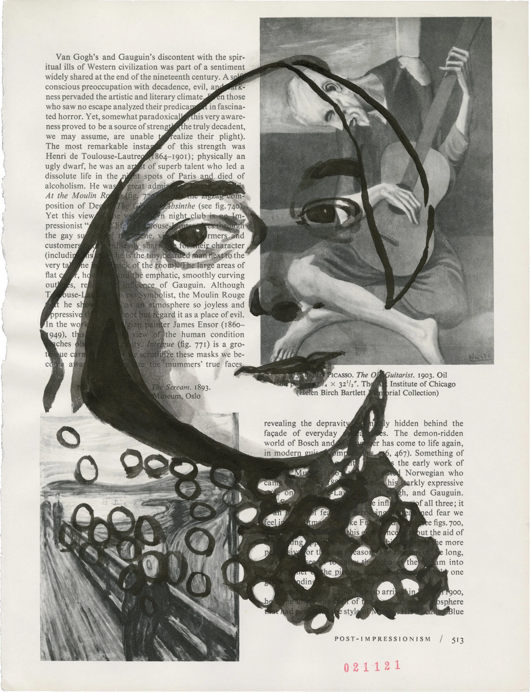 Sonia Delaunay, 2021 Sumi ink on Book page 11.375 x 8.625 in.Click for more information.