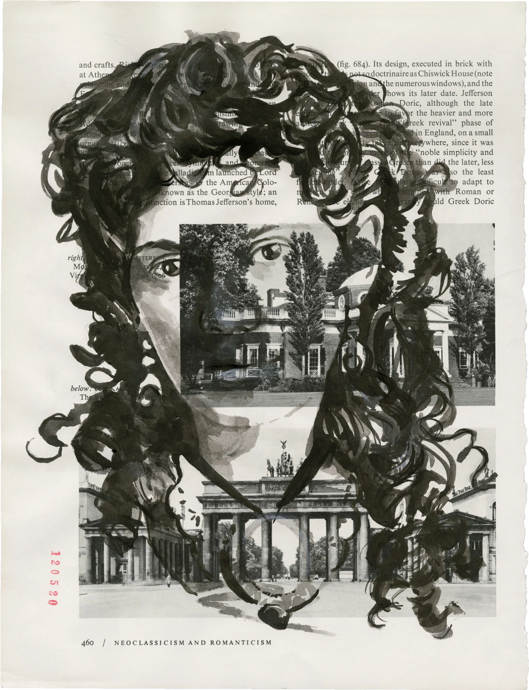 Vinnie Ream Hoxie, 2021 Sumi ink on Book page 11.375 x 8.625 in.Click for more information.