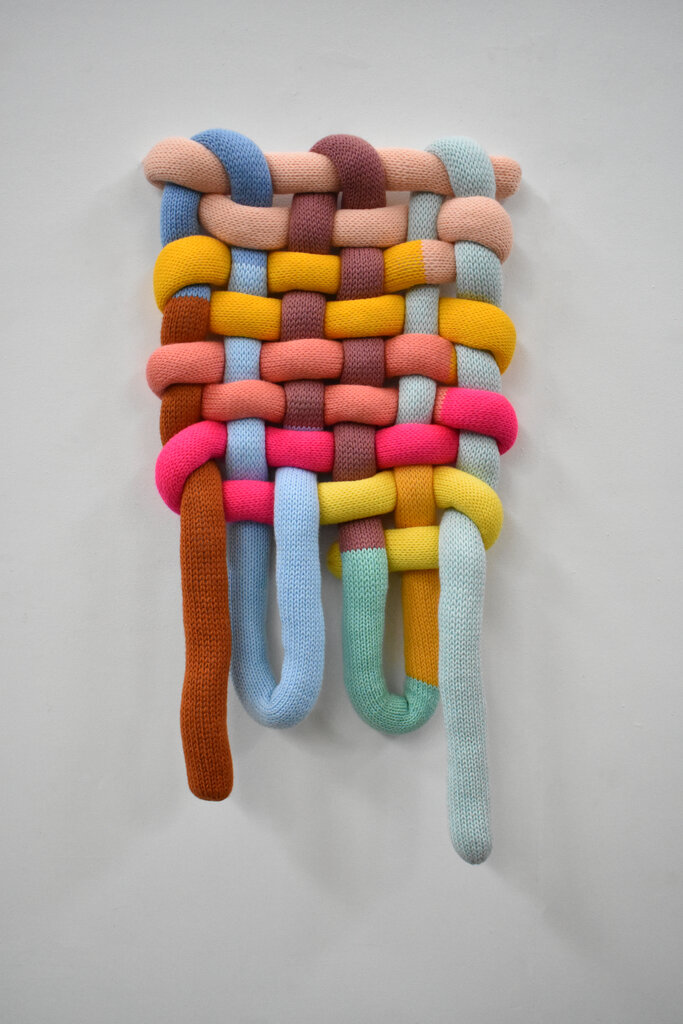 Katrina Sánchez, Discovering Light, 2021, Knitted yarn and fiberfill, 40 x 19 in.