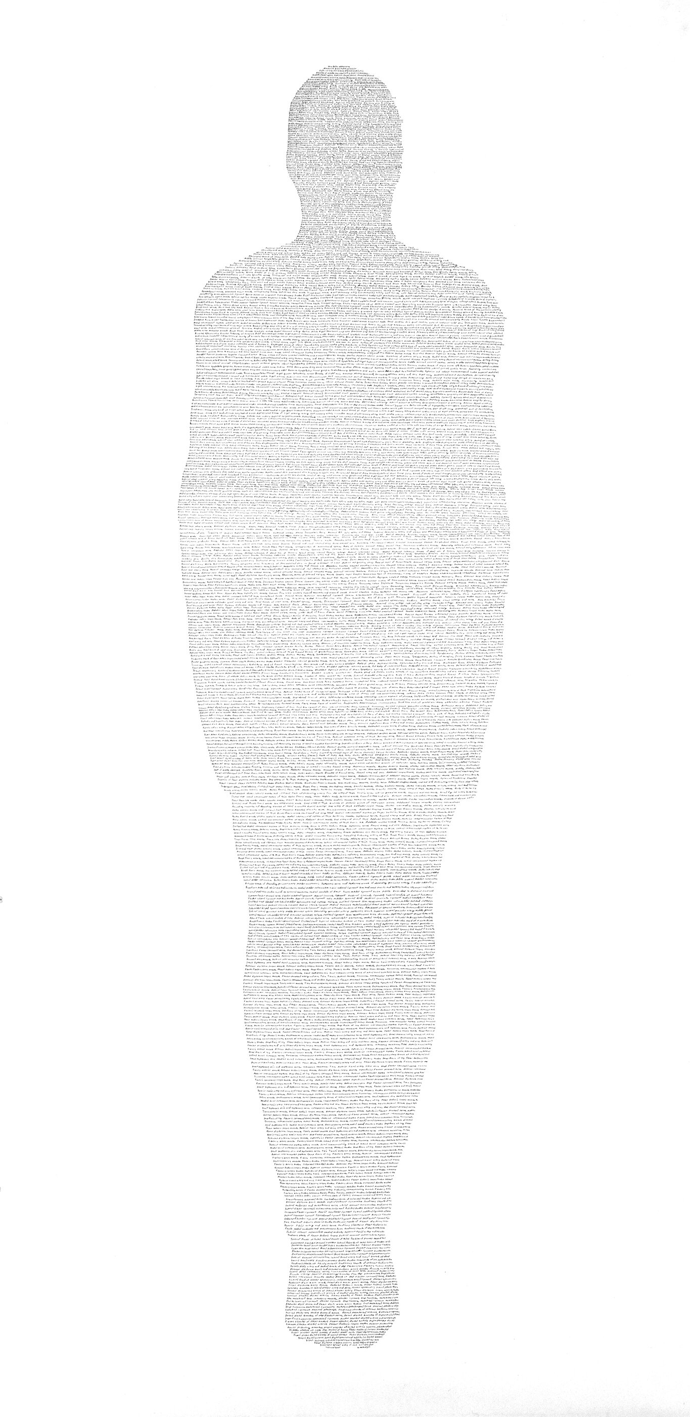 As Built Drawing I, 2013 Pencil on paper 100 x 50 in.