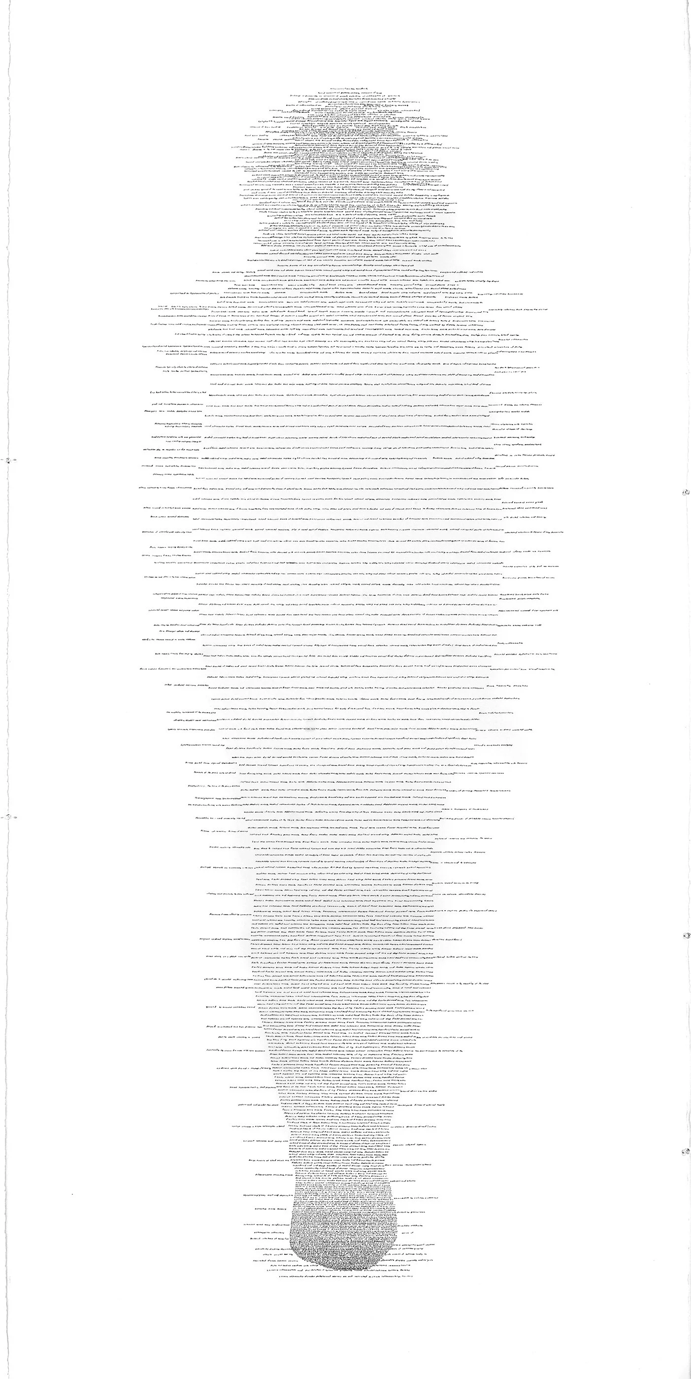 As Built Drawing IV, 2013 Pencil on paper 100 x 50 in.