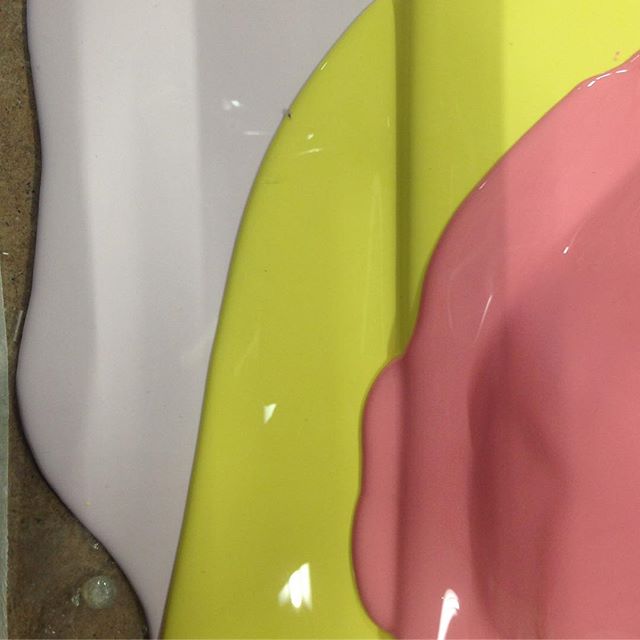 🐑🐥🐷 three layers the charm. 🦄🌈 #silicone #mouldmaking #propmaking #propmaker #prop #siliconemoulds #yellow #pink #🐷 #🐥 #🐑 #dayattheoffice