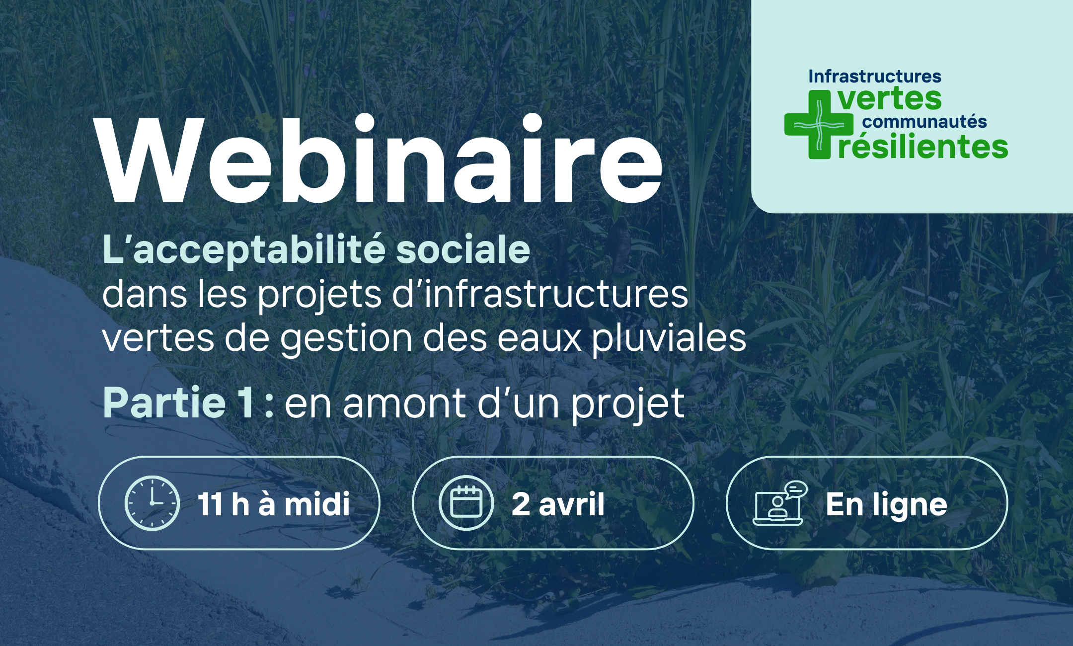 Webinaire Partie 1 : L’acceptabilité sociale dans les projets d’infrastructures vertes de gestion des eaux pluviales
