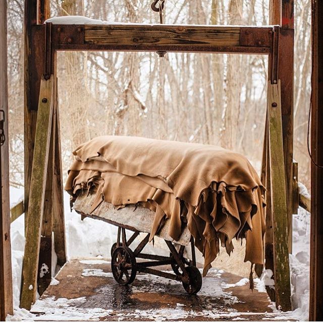 Repost from our family tannery @pergamenany. Cow hides from New York cows, tanned in New York. We have our hands on the leather from start to finish.