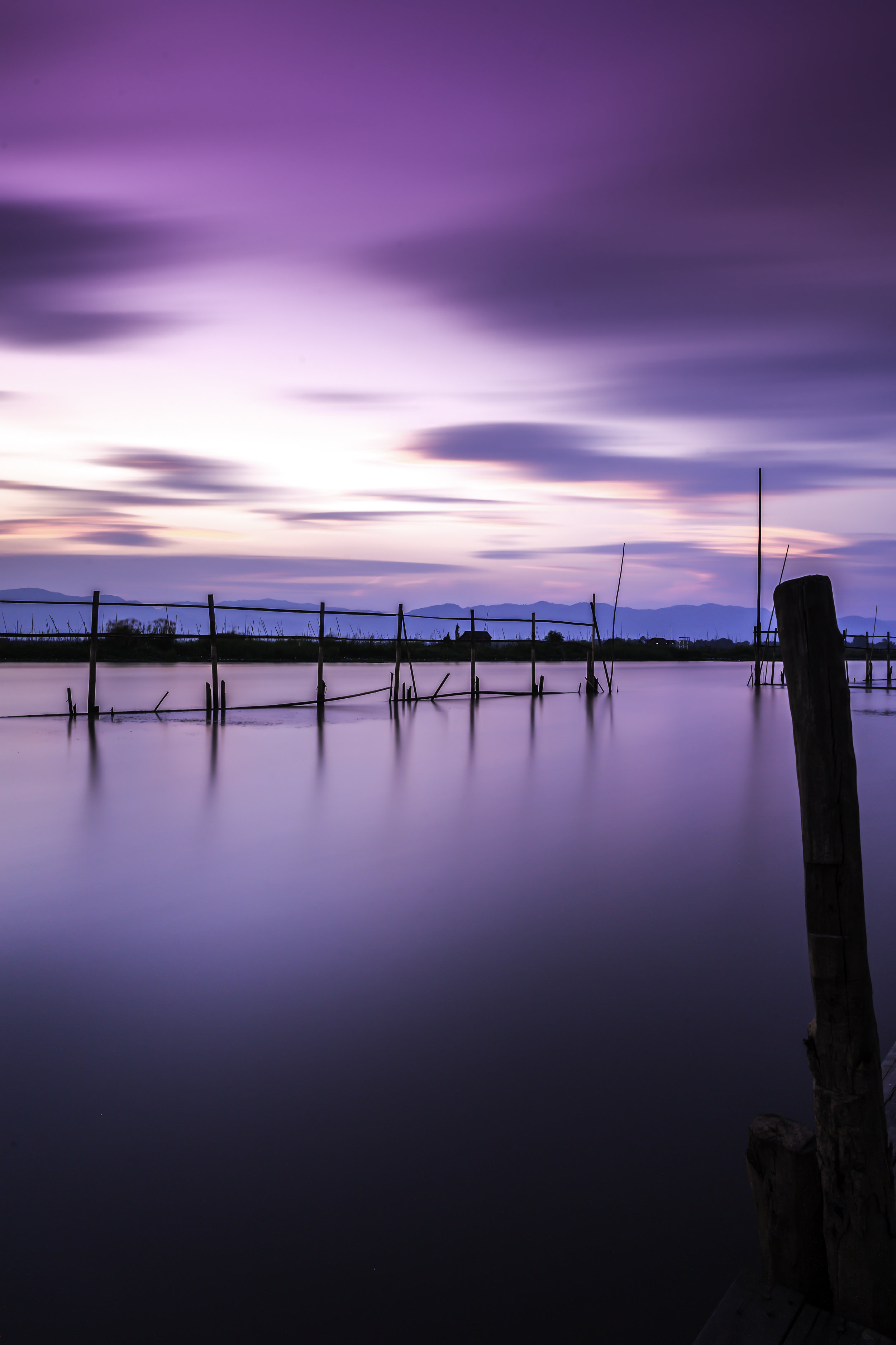 Relaxing view. A twilight long exposure after sunset.