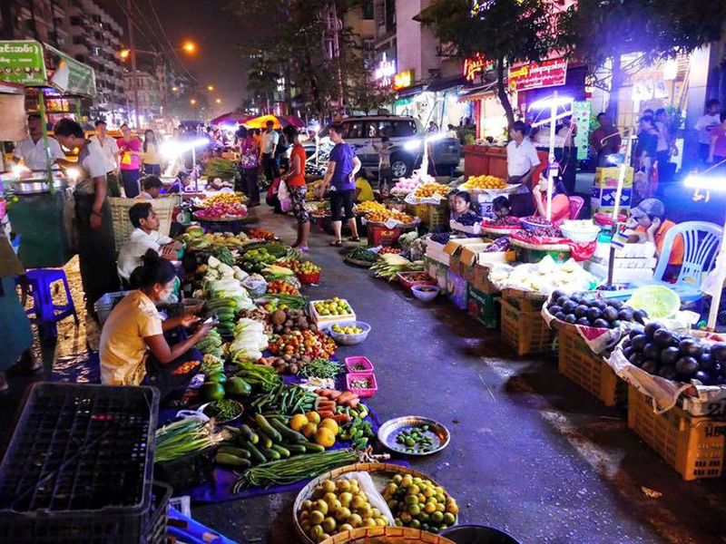 Local night market. Chinatown night market.