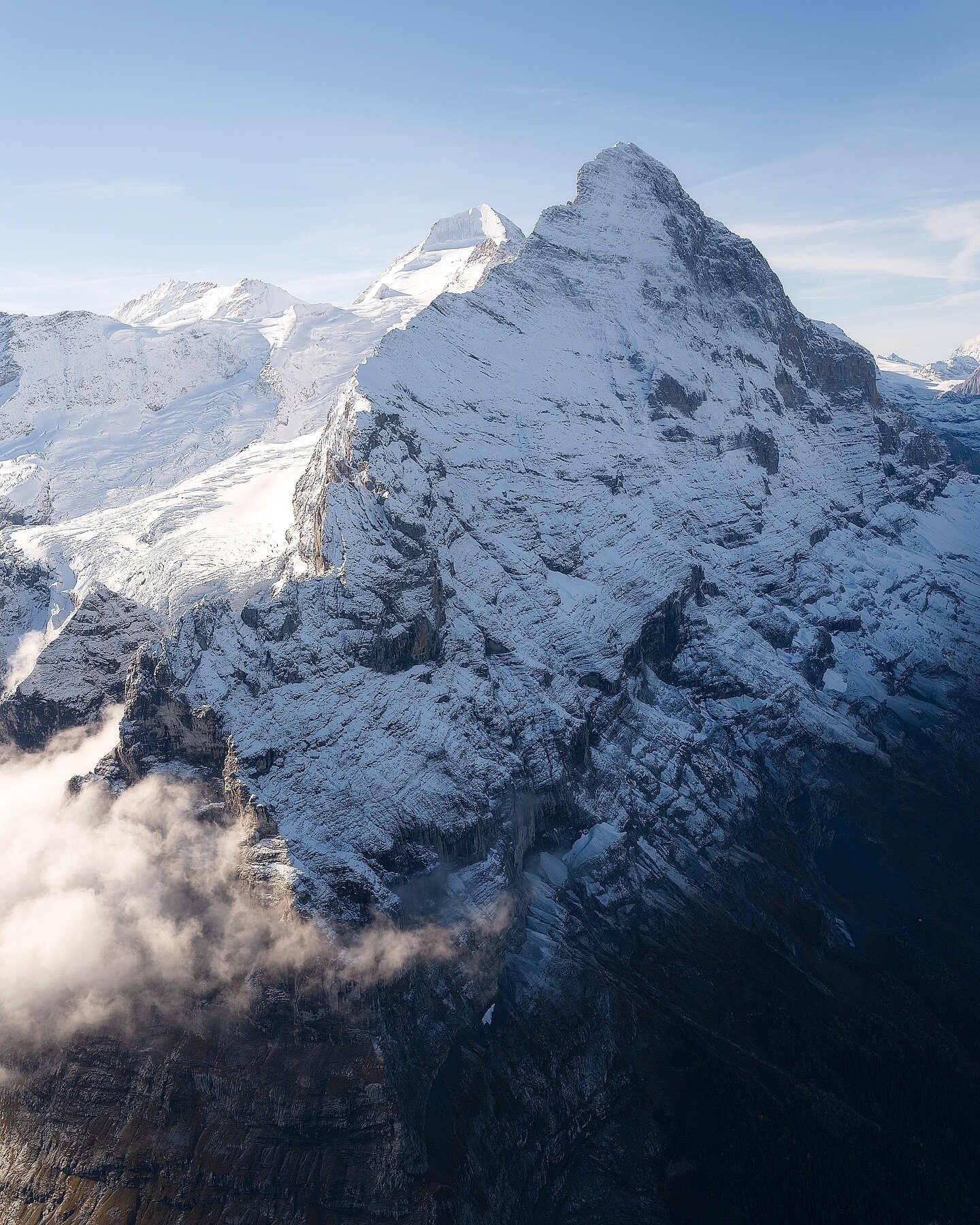 Eiger North Face 🏔️

The north face of a mountain is often more challenging to climb due to factors such as increased exposure to harsh weather conditions, greater ice and snow accumulation, and steeper terrain. 

The northern slopes receive less su