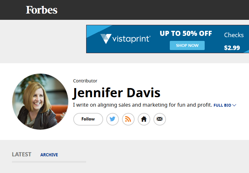 Jennifer to Contribute to Forbes