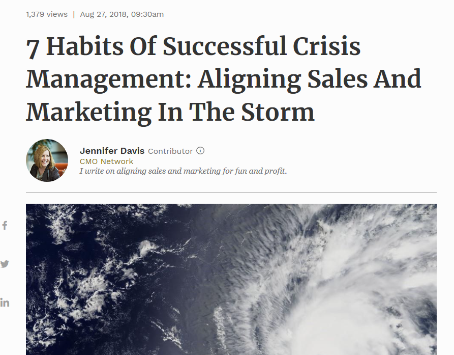 7 Habits of Successful Crisis Management: Aligning Sales and Marketing in the Storm