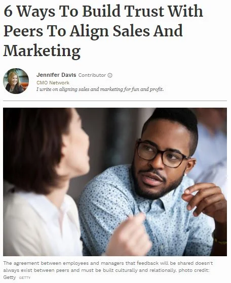 6 Ways To Build Trust With Peers To Align Sales And Marketing