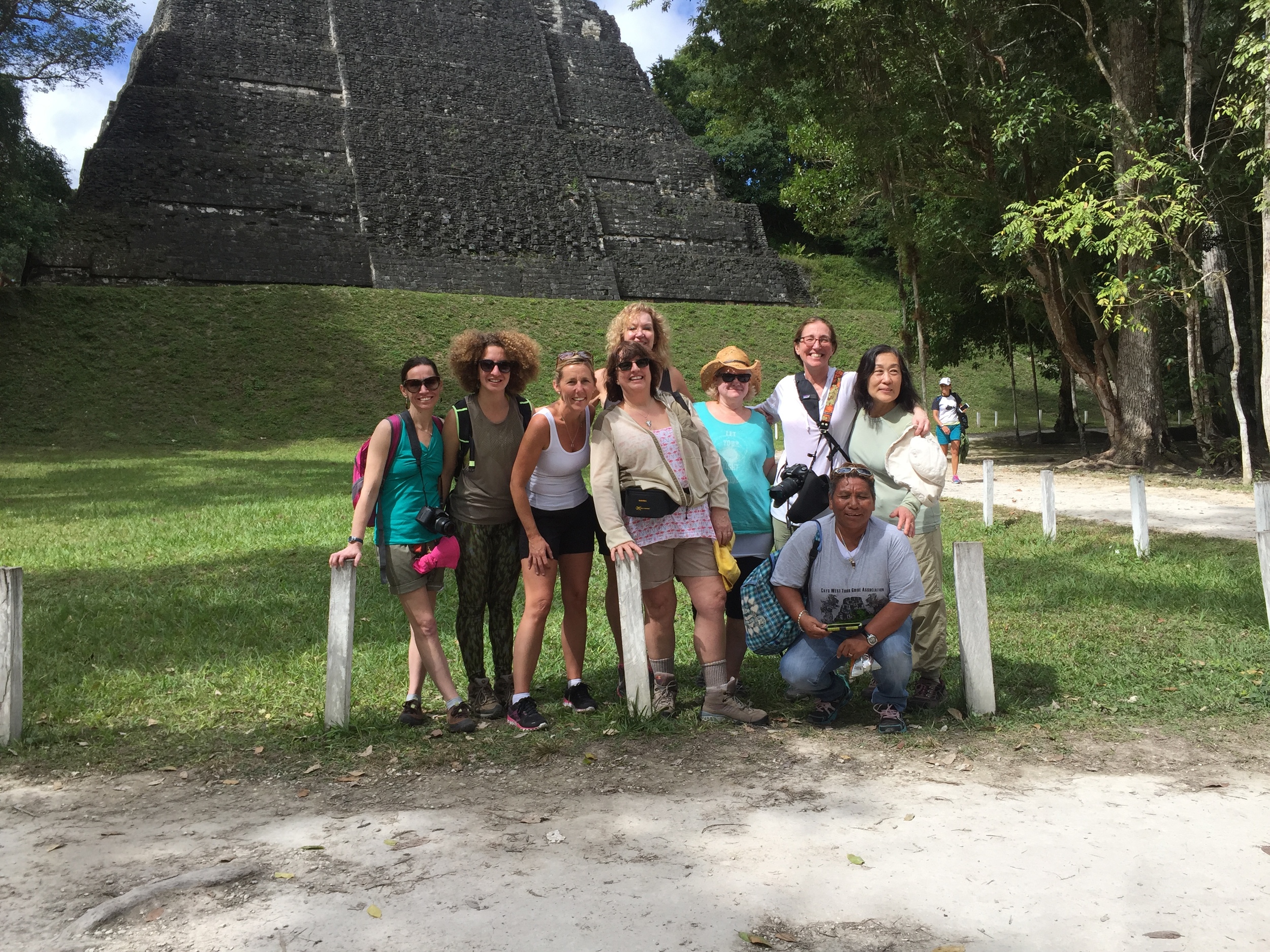 We finally made it to Tikal!! Wow, what an amazing place and energy there, hearing and seeing the Howler Monkeys…I felt like I was in “Indiana and The Temple of Doom”!! So cool and fun, we were doing yoga poses and being gitty!