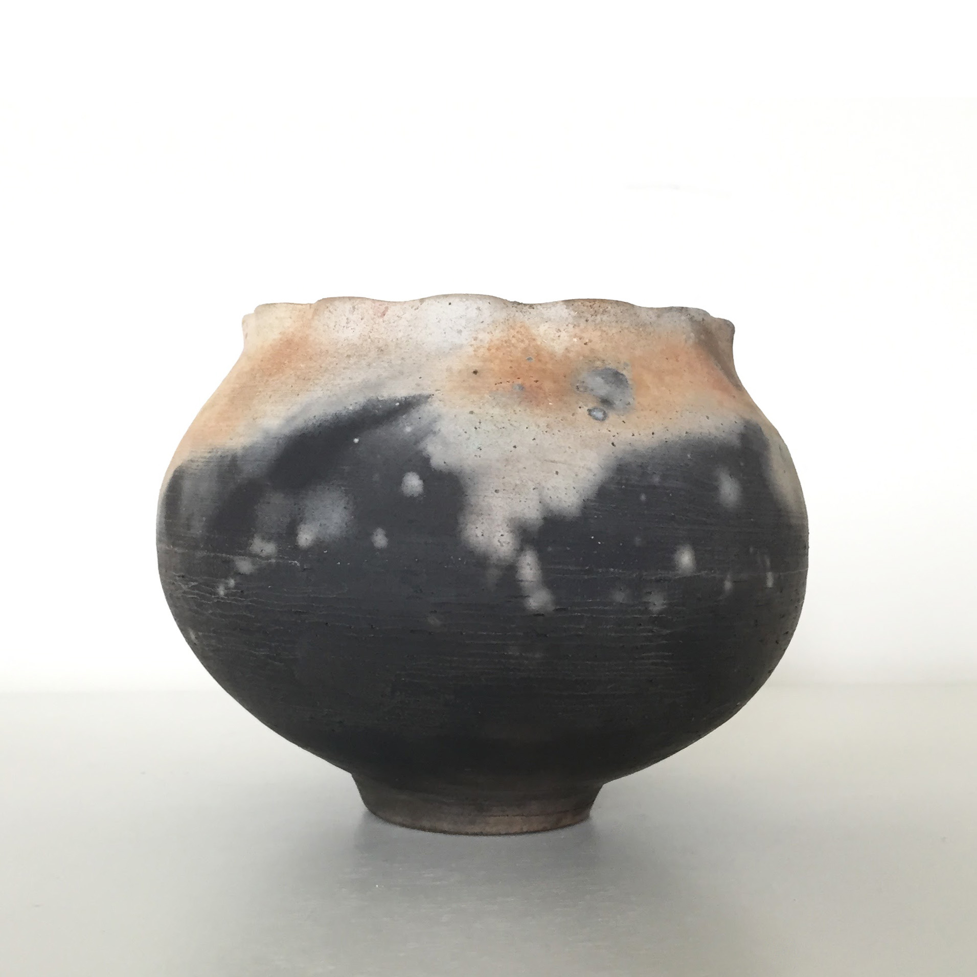 Matte Black and Tan Vase