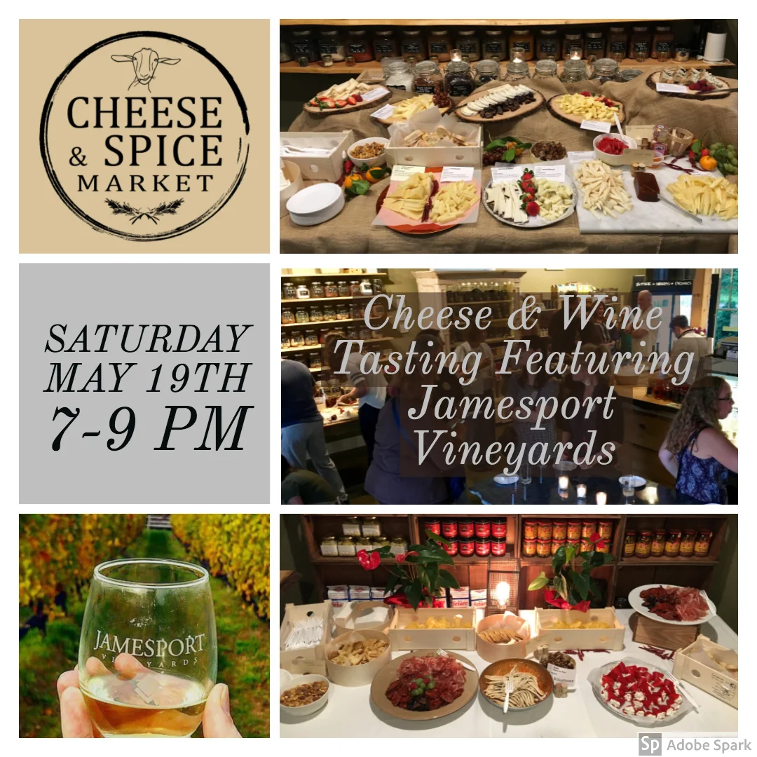 Wine & Cheese Tasting Featuring Jamesport Vineyards, and a cooking demonstration!