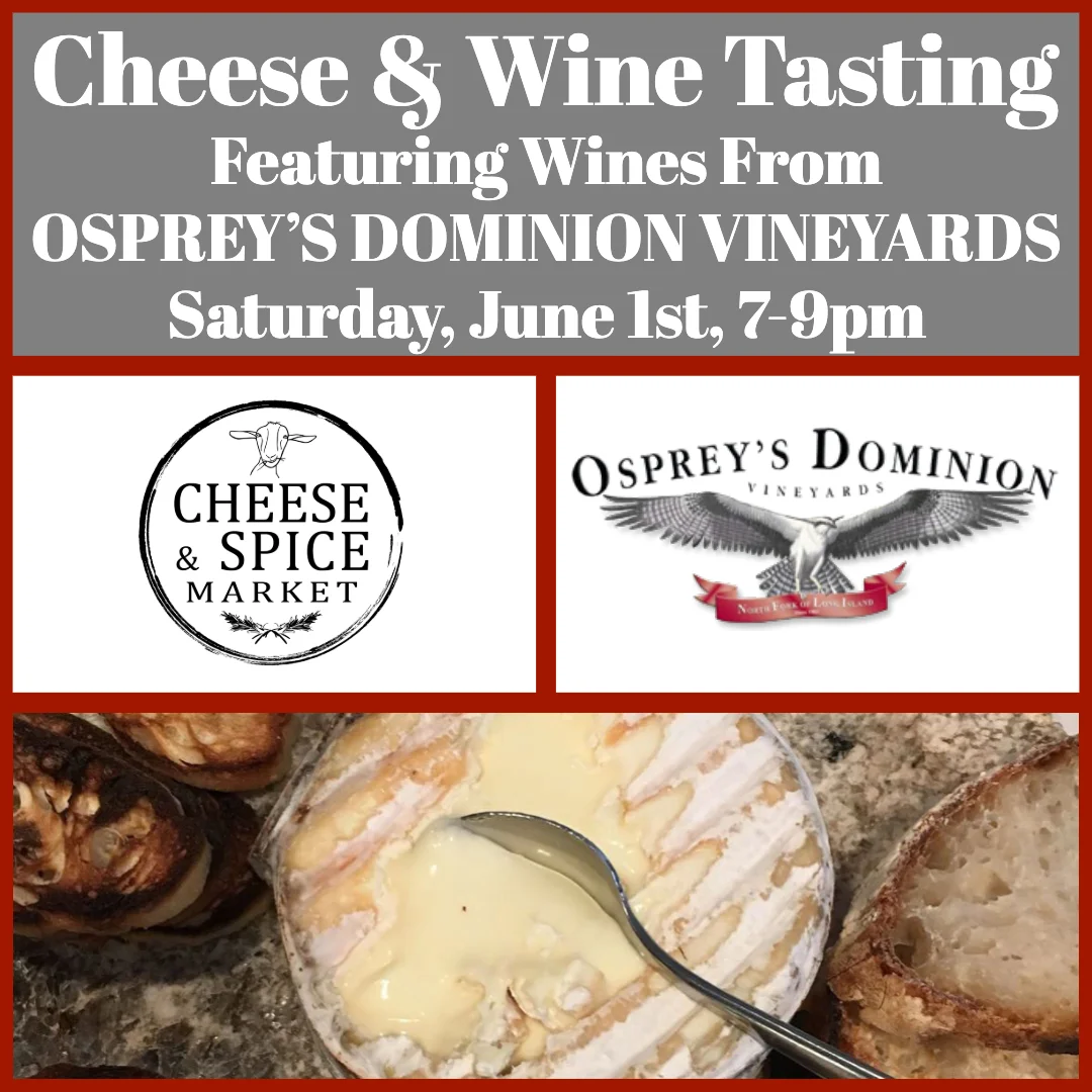 Cheese &amp; Wine Tasting Featuring Osprey's Dominion