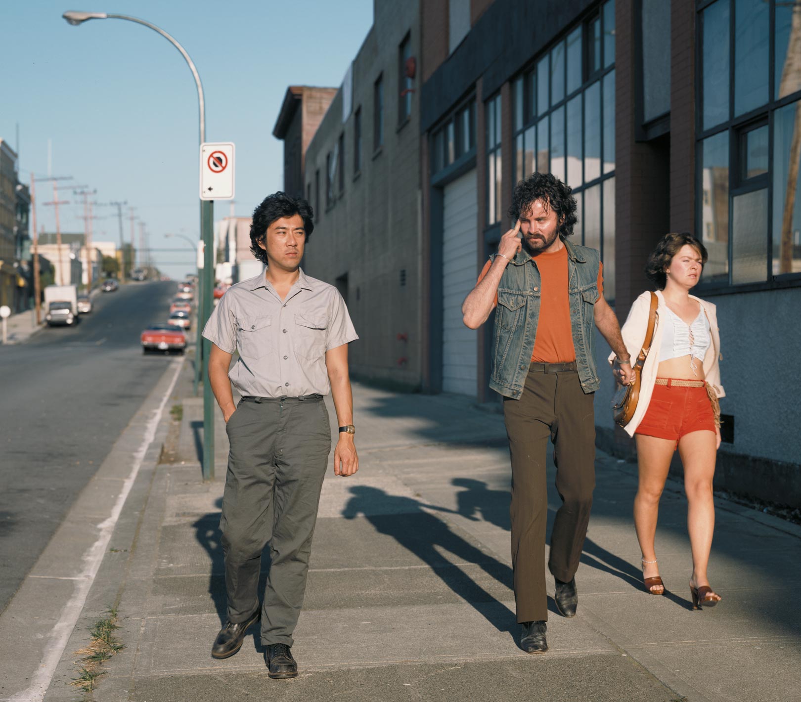 Jeff Wall's The Mimic 1982 - staged, cinematic, cultural reflection on race and gender.