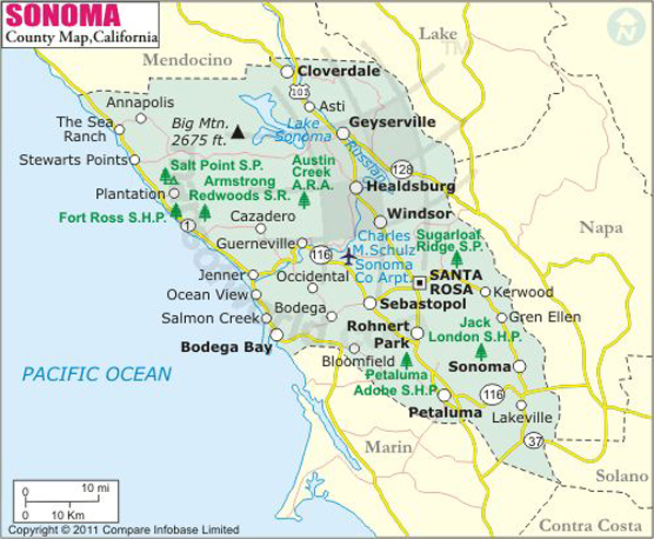  Sonoma County Map