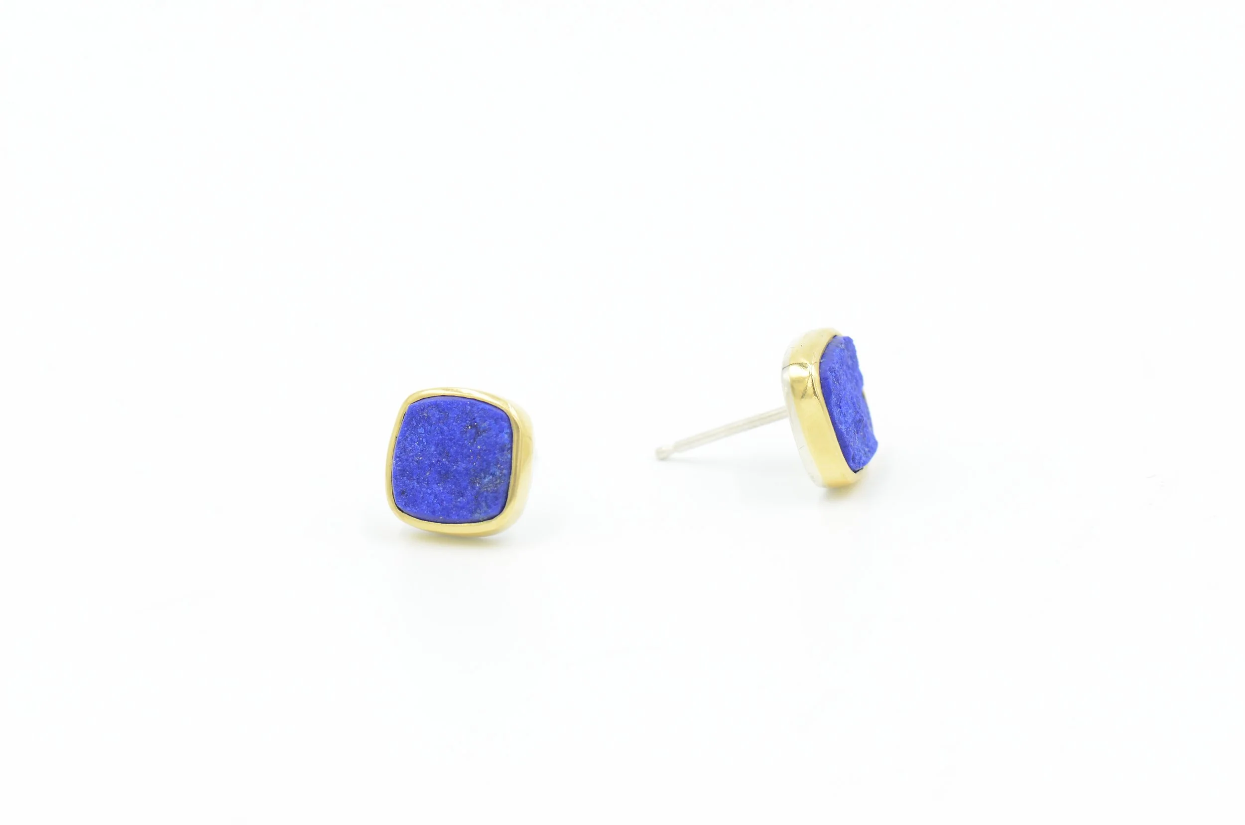 Rough Lapis Lazuly Stud Earrings