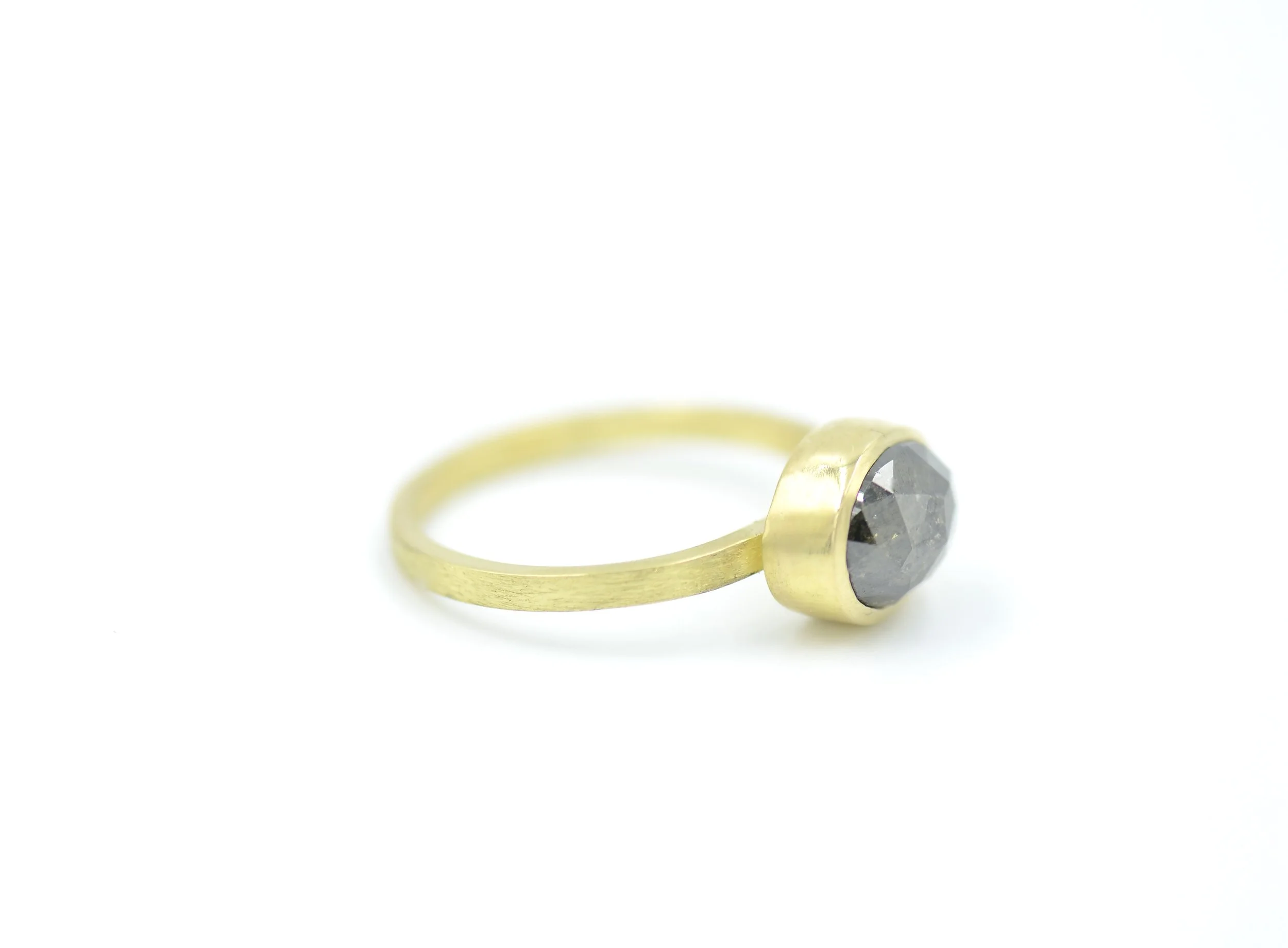 Salt & Pepper Diamond Gold Ring