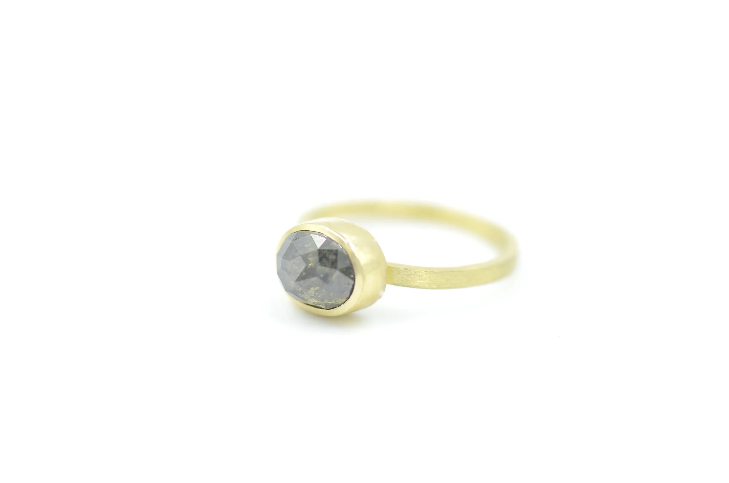Salt & Pepper Diamond Gold Ring