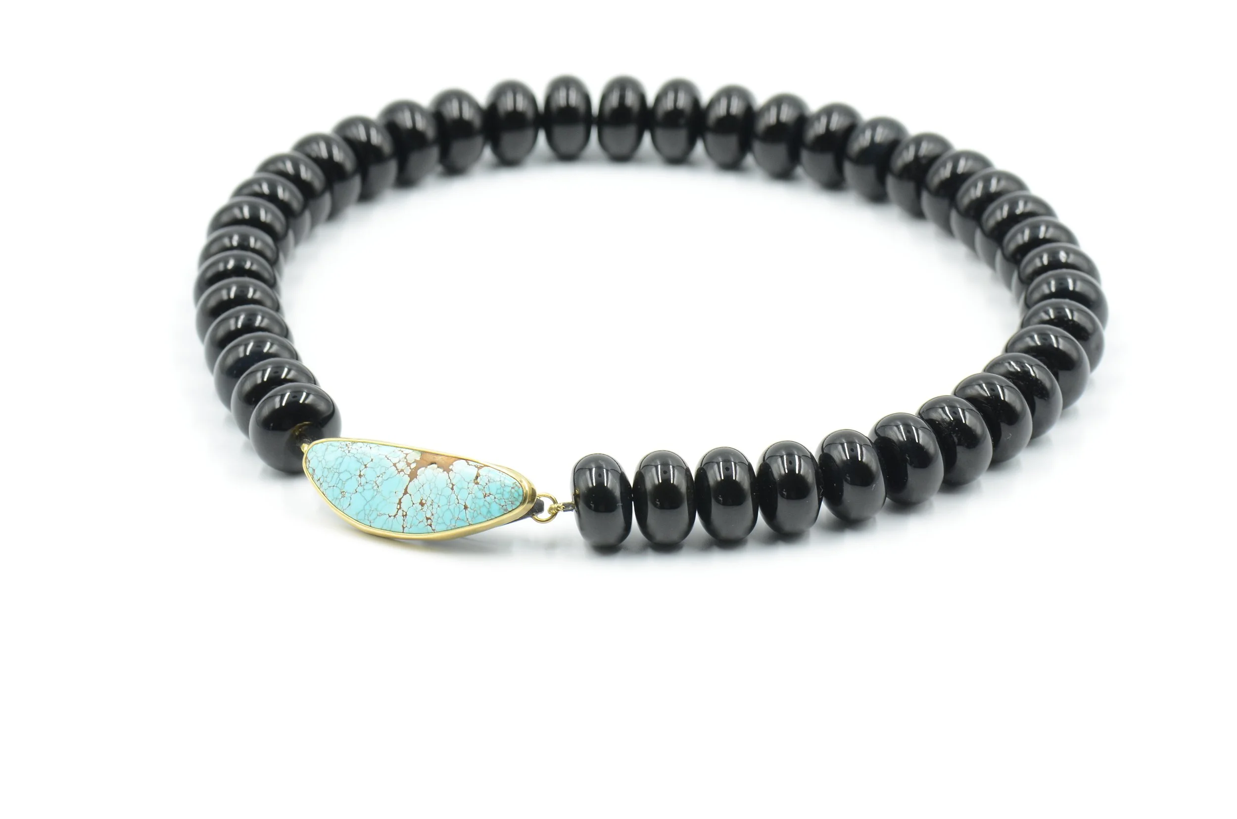 Onyx and Sleeping Beauty Statement Necklace