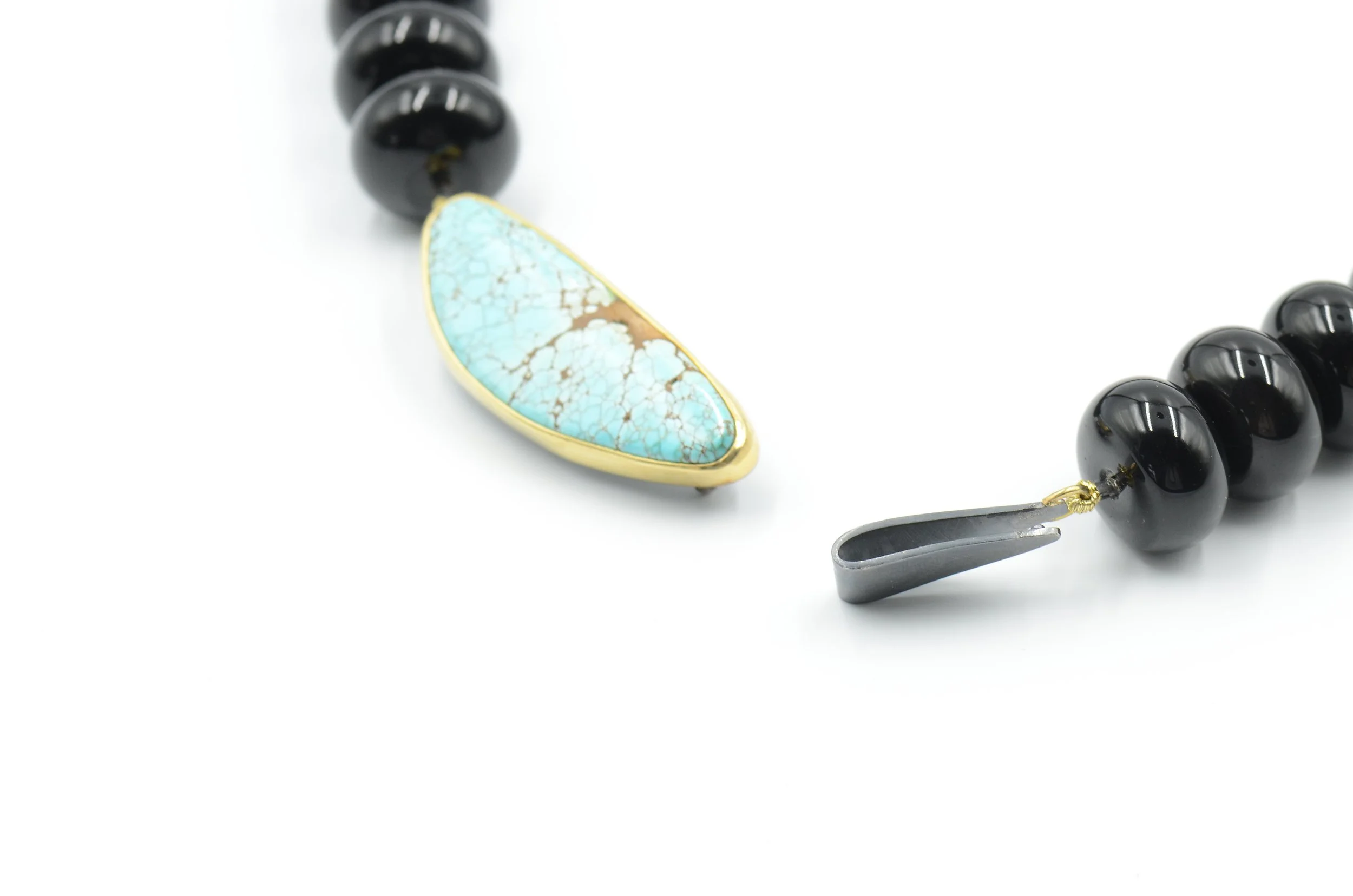 Onyx and Sleeping Beauty Statement Necklace