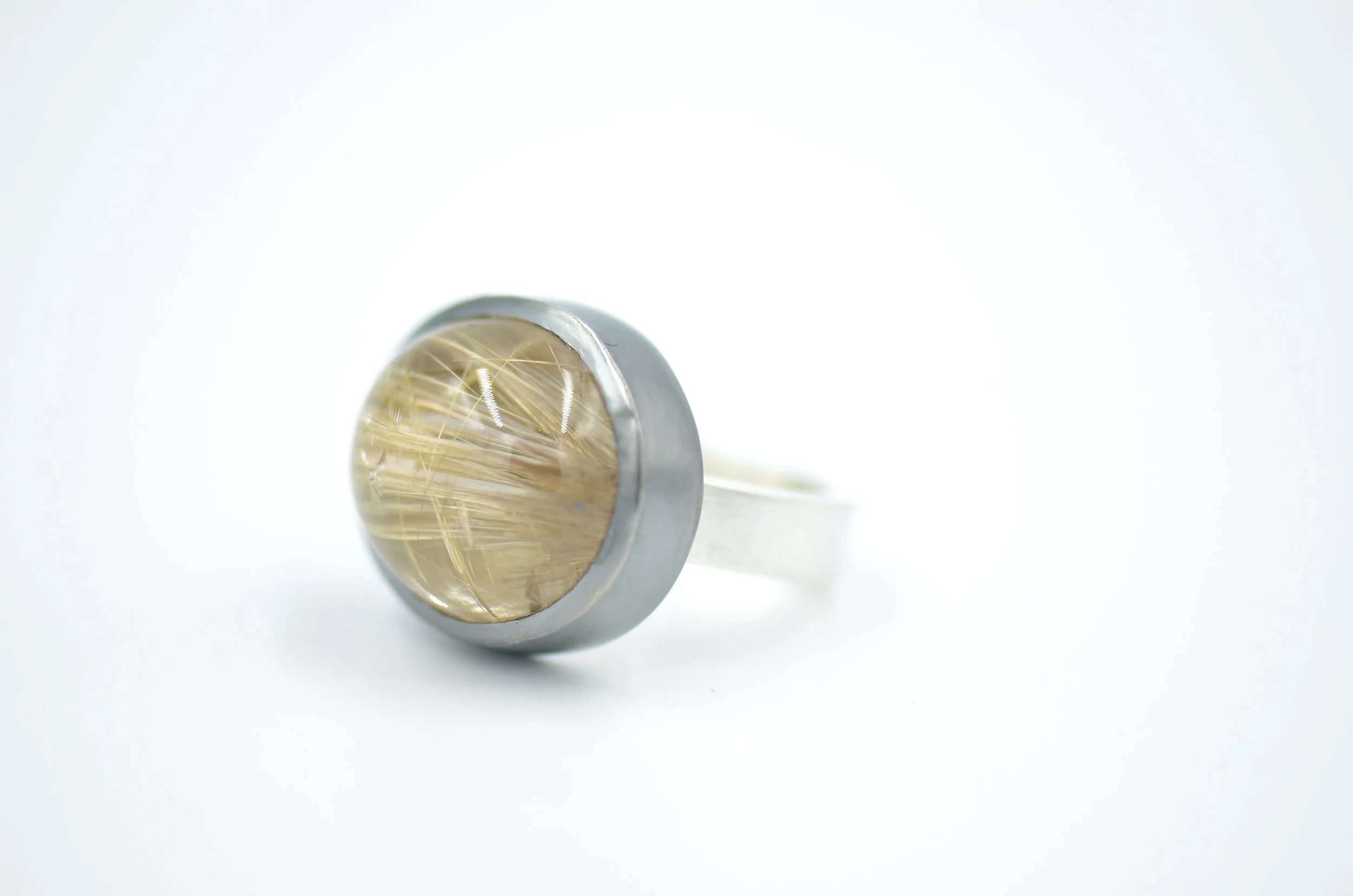 Golden Rutilated Quartz Ring