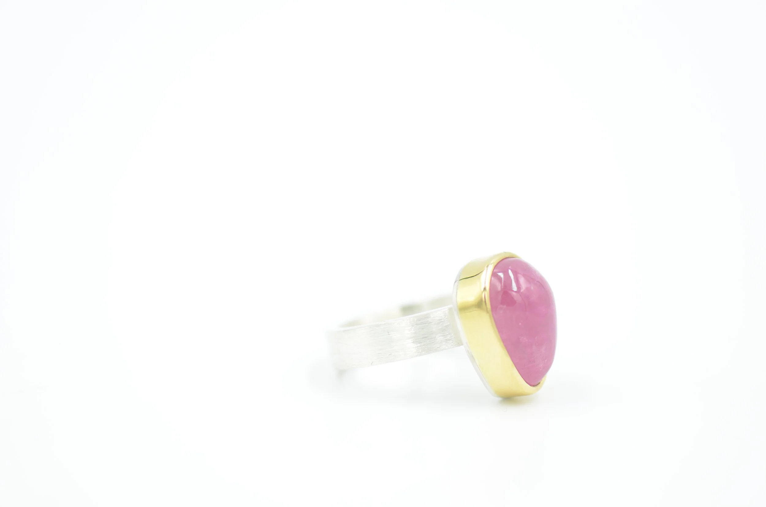 California - Pink Tourmaline Mixed Metals Ring