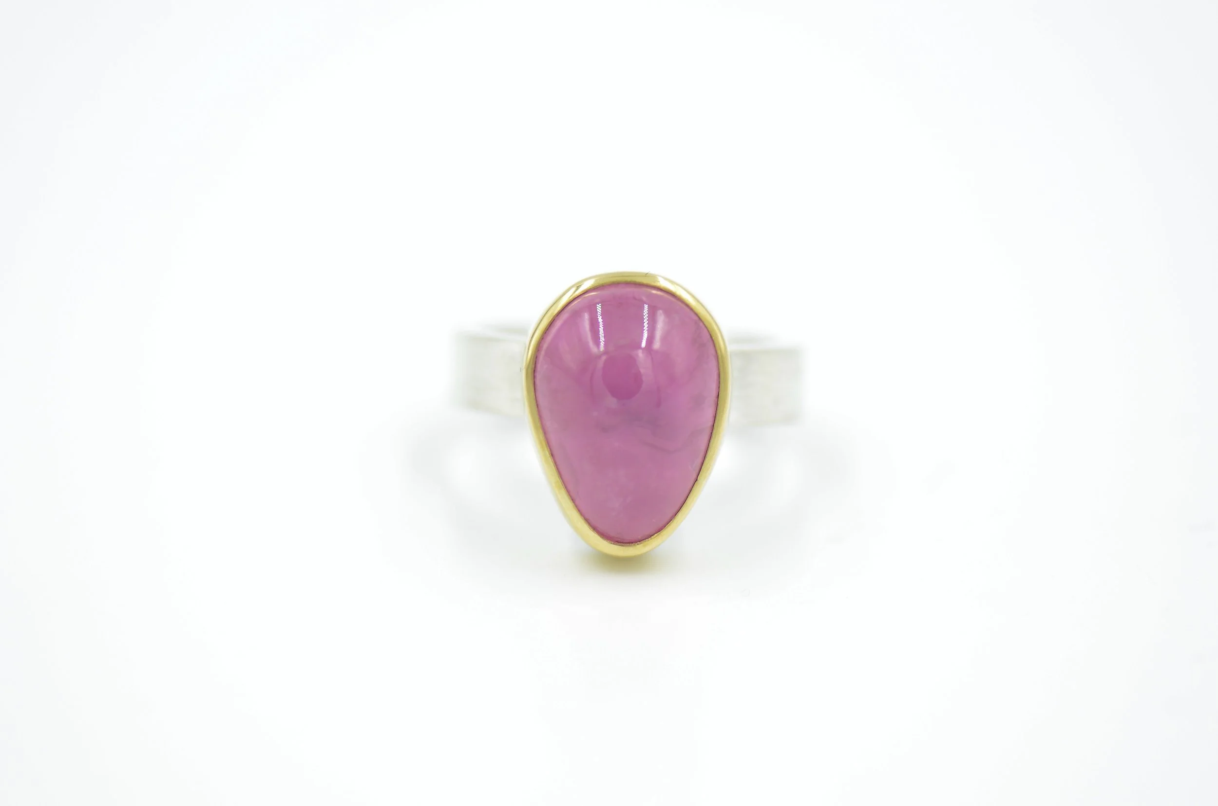 California - Pink Tourmaline Mixed Metals Ring