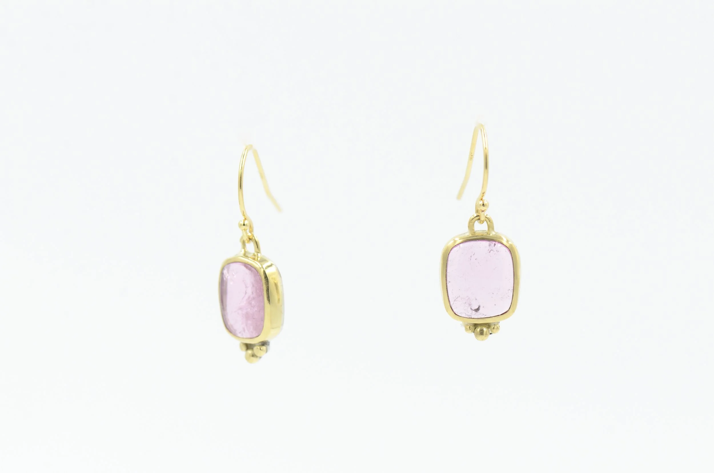 Cali Pink Tourmaline Dangle Earrings.