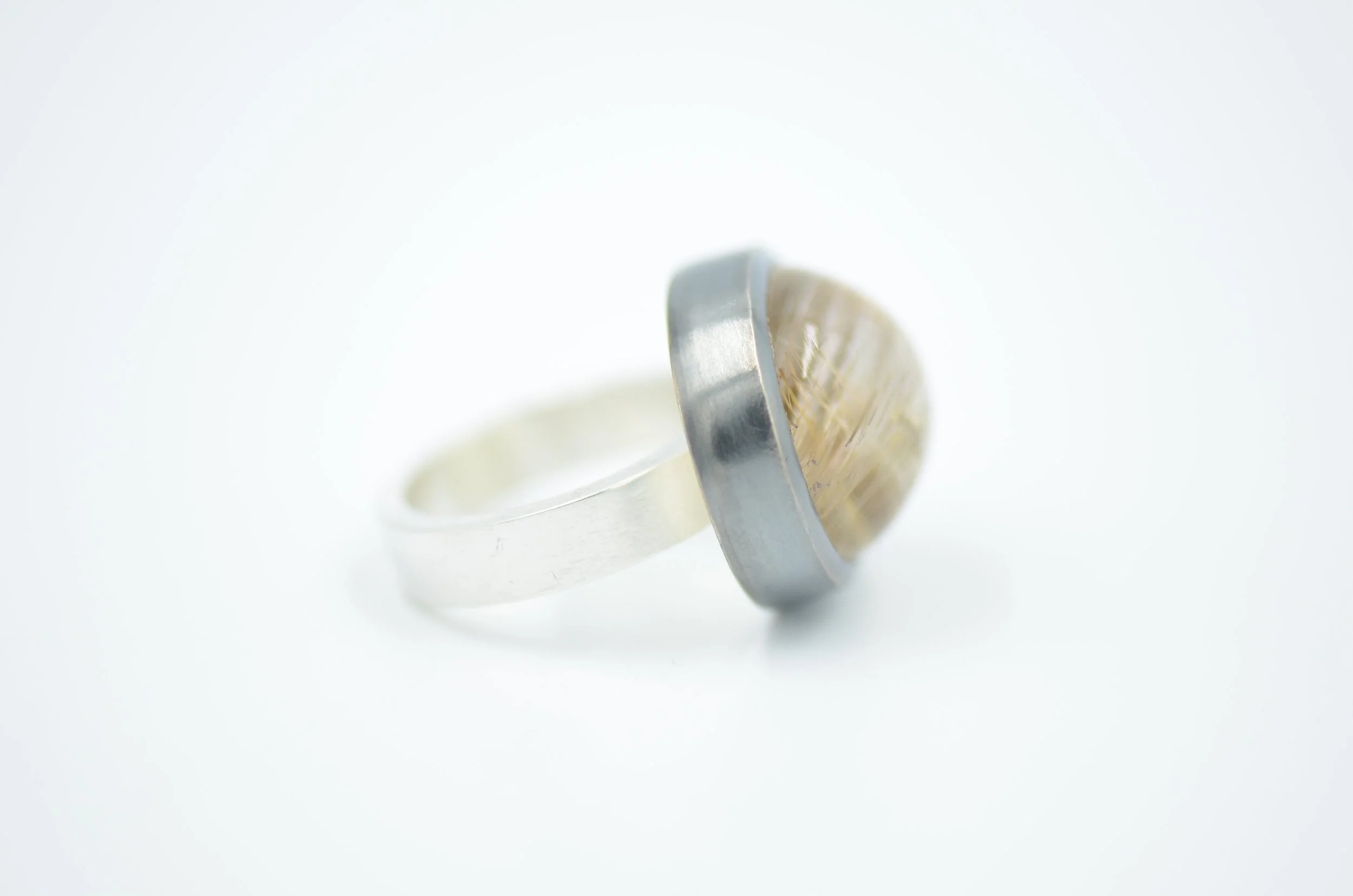 Golden Rutilated Quartz Ring