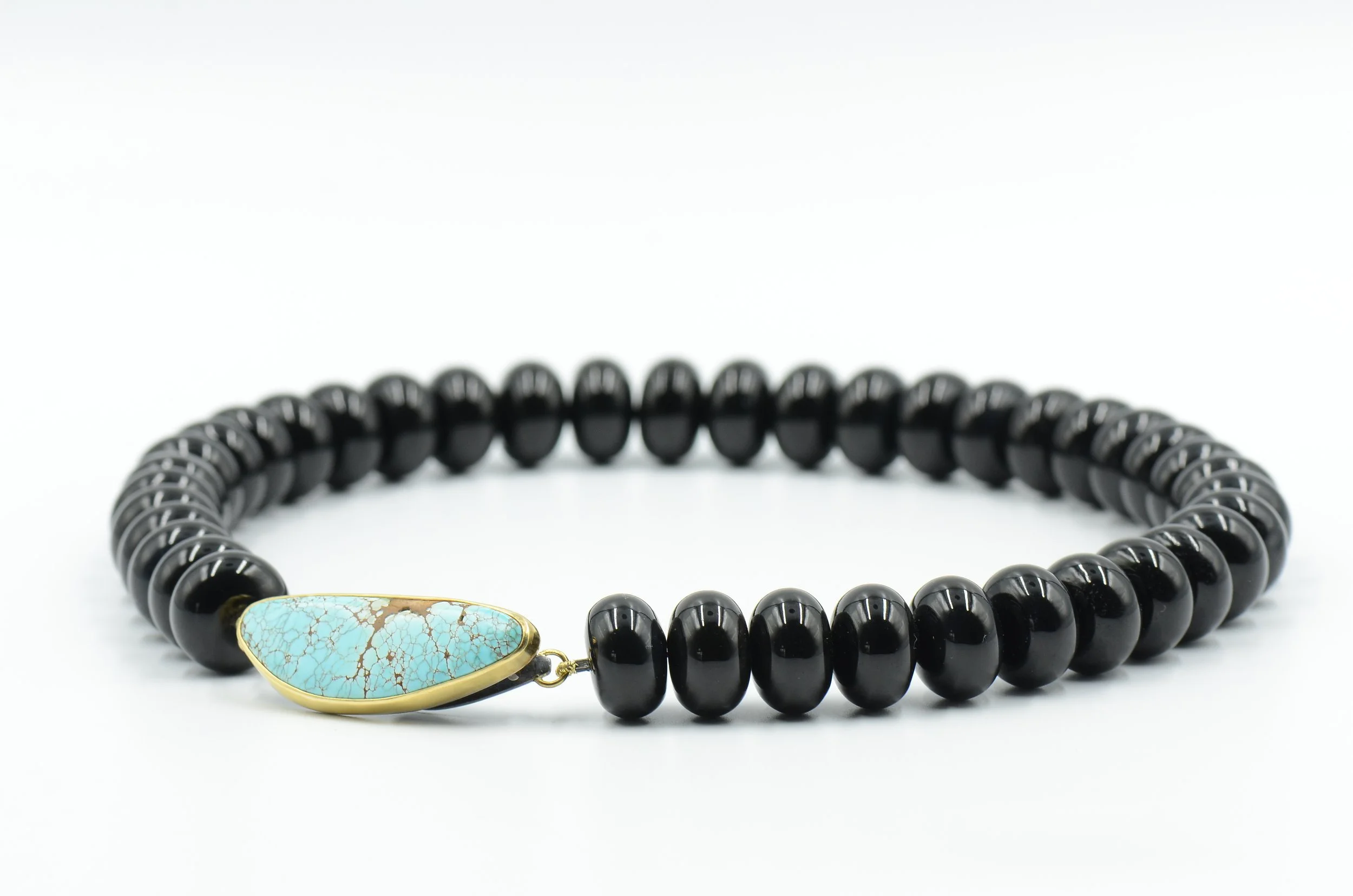 Onyx and Sleeping Beauty Statement Necklace