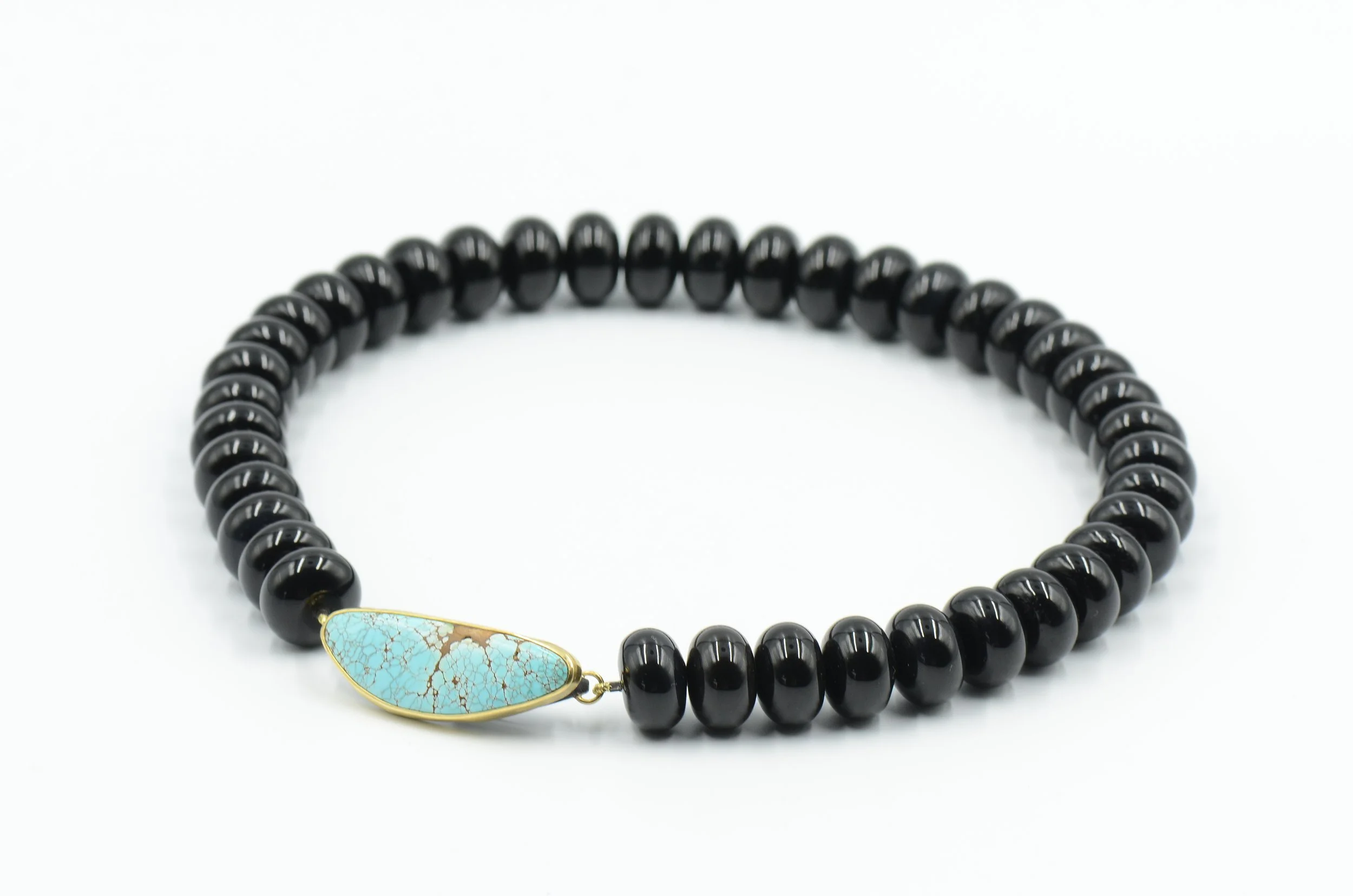Onyx and Sleeping Beauty Statement Necklace