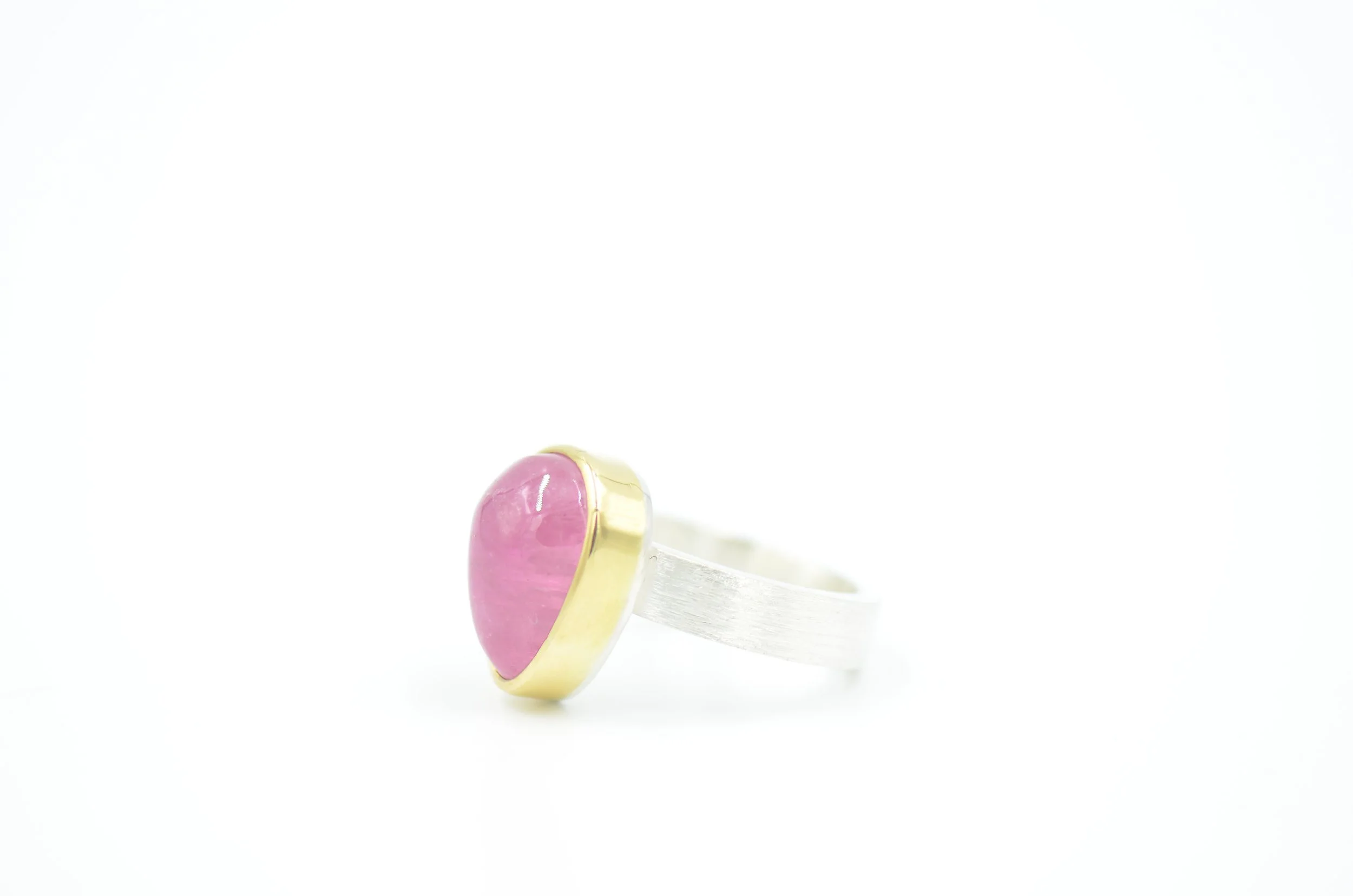 California - Pink Tourmaline Mixed Metals Ring