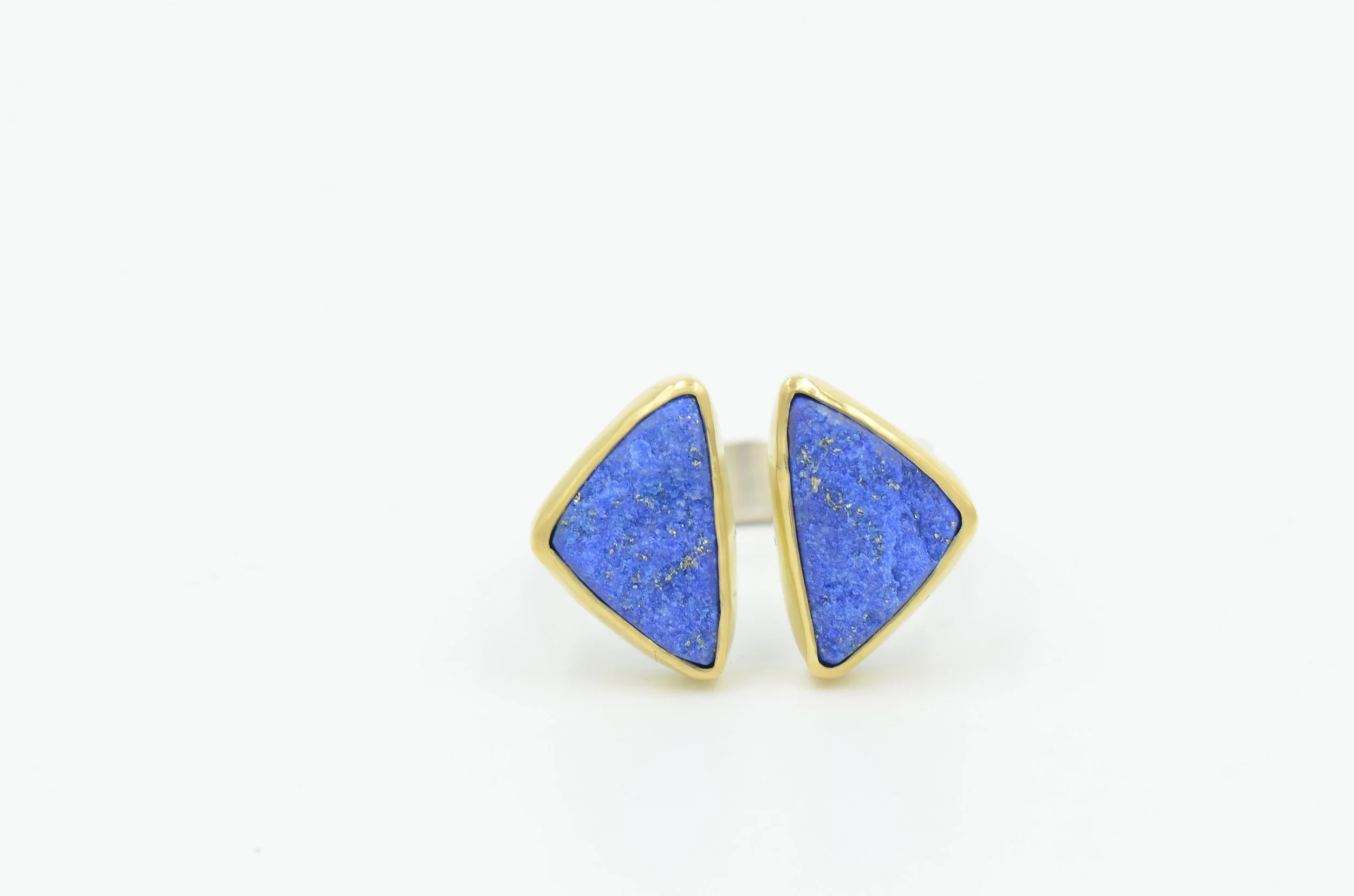Rough Lapis Two Stone Ring