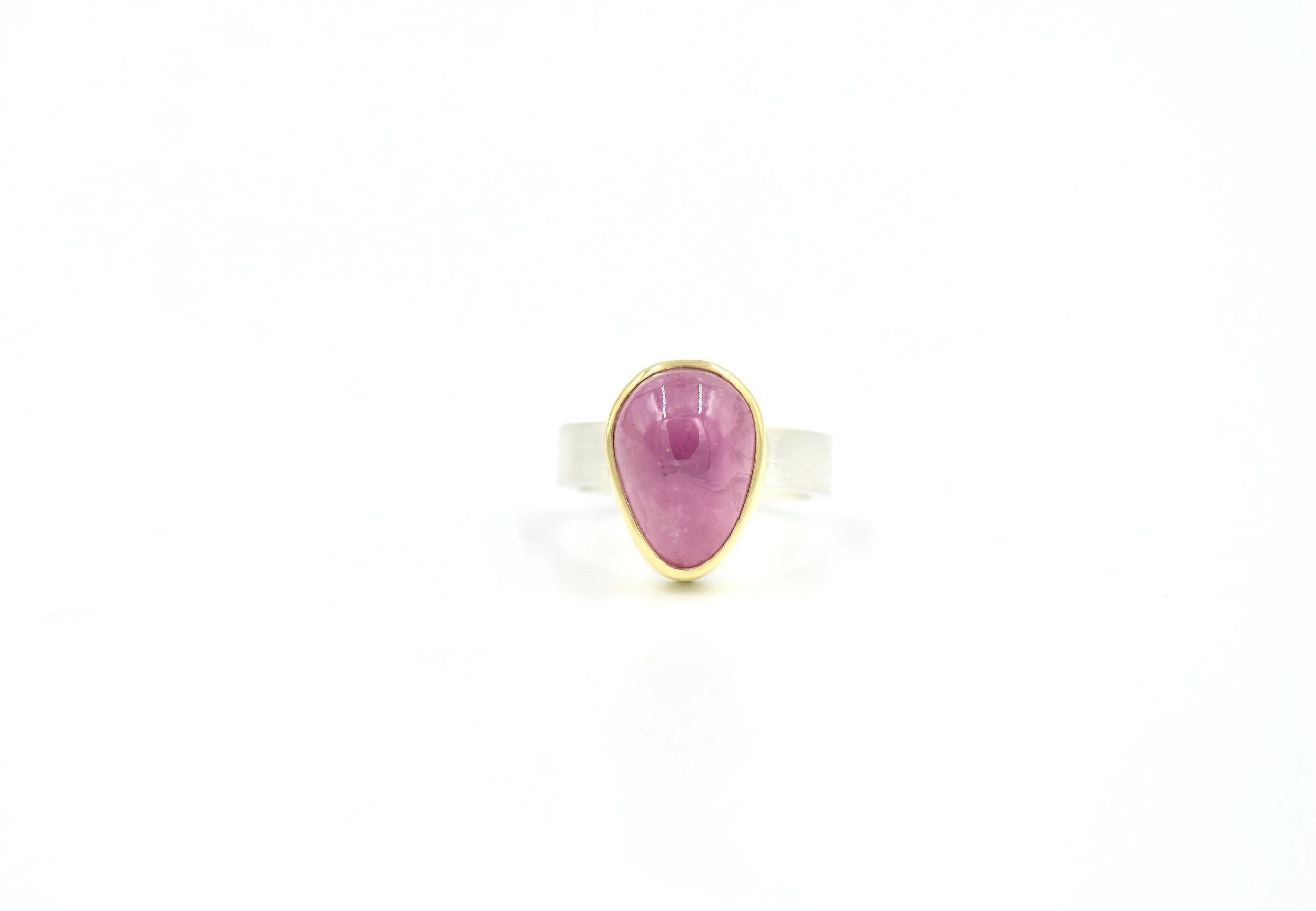 California - Pink Tourmaline Mixed Metals Ring