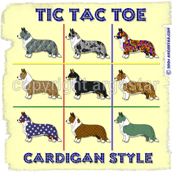 Note Cards - Cardigan Welsh Corgi Tic Tac Toe — Argostar ...
