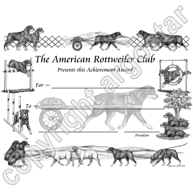 American Rottweiler Club Award Certificate Design - Carting