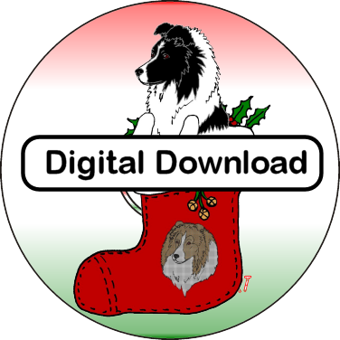 Shetland Sheepdog Christmas Clip Art Digital Download — Argostar - Main Image